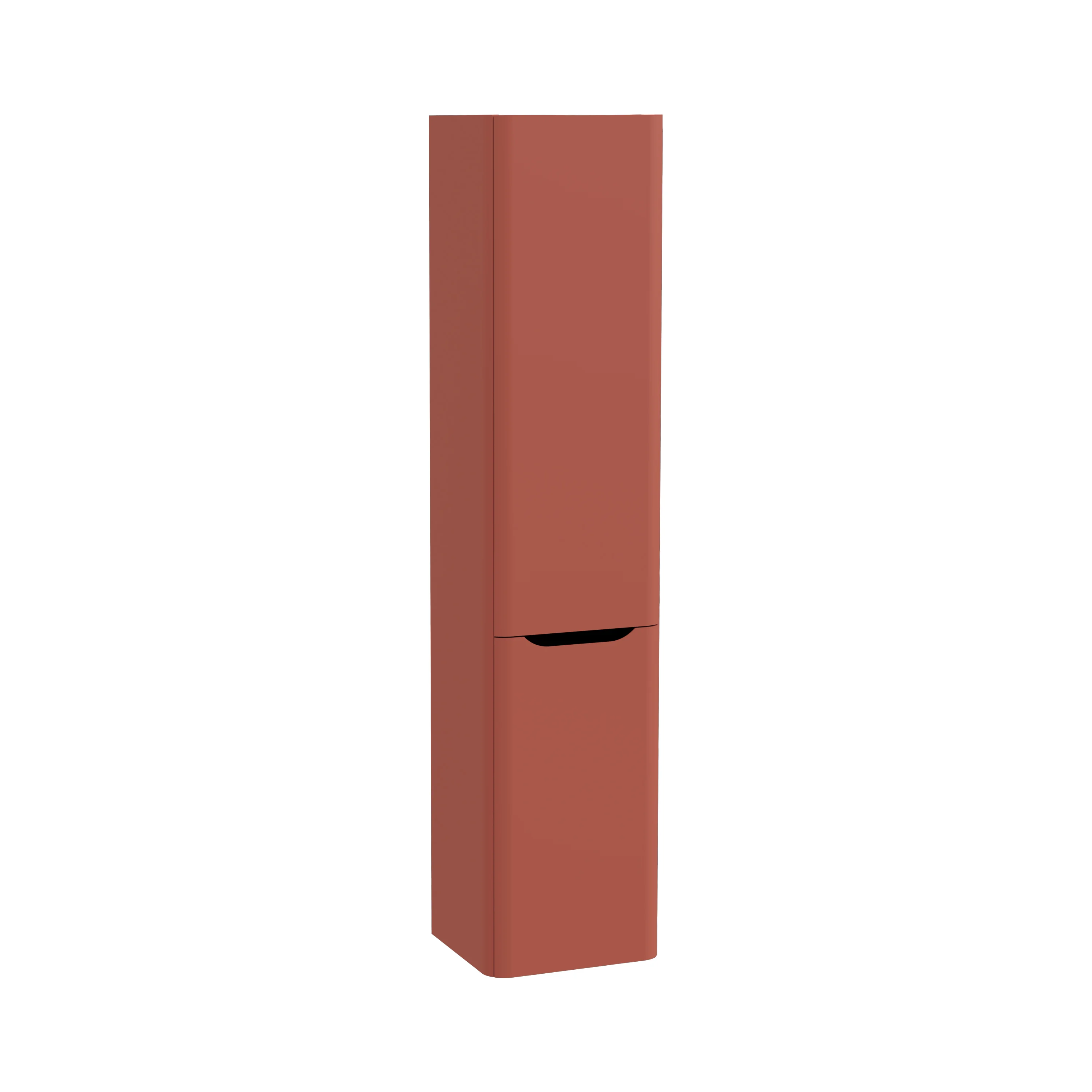 New Integra Round Hochschrank mit Wäschekorb 40 x 37 x 180 cm (BxTxH) Türanschlag rechts Terracotta Matt