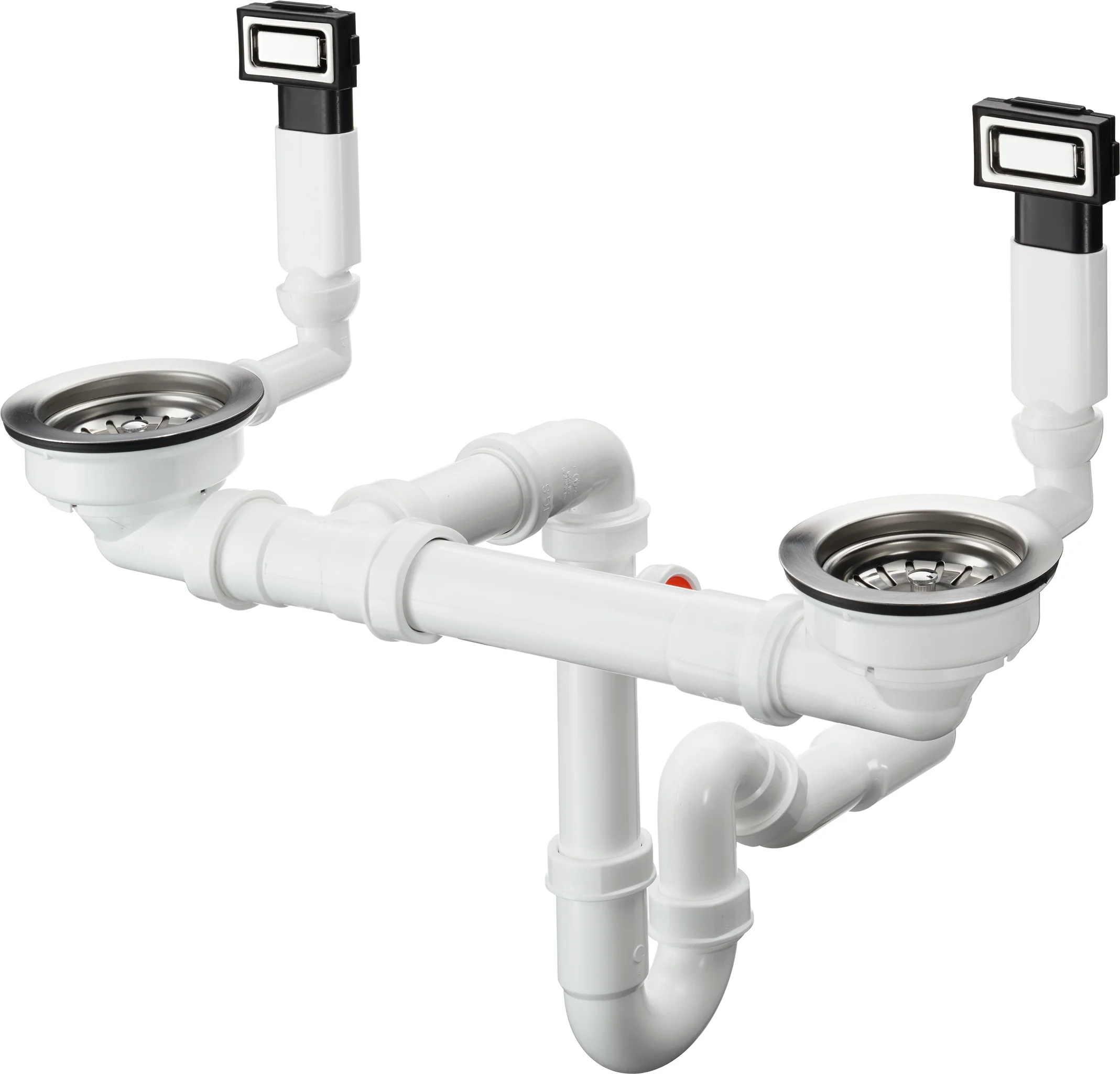 Hansgrohe Manuelle Ab- und Überlaufgarnitur D15-10 Edelstahl 370 x 370 mm für Doppelbecken Hansgrohe Manuelle Ab- und Überlaufgarnitur D15-10 Edelstahl 370 x 370 mm für Doppelbecken