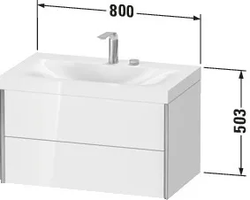 Duravit Waschtischunterschrank wandhängend „XViu“ 80 × 50,3 × 48 cm in Weiß Matt