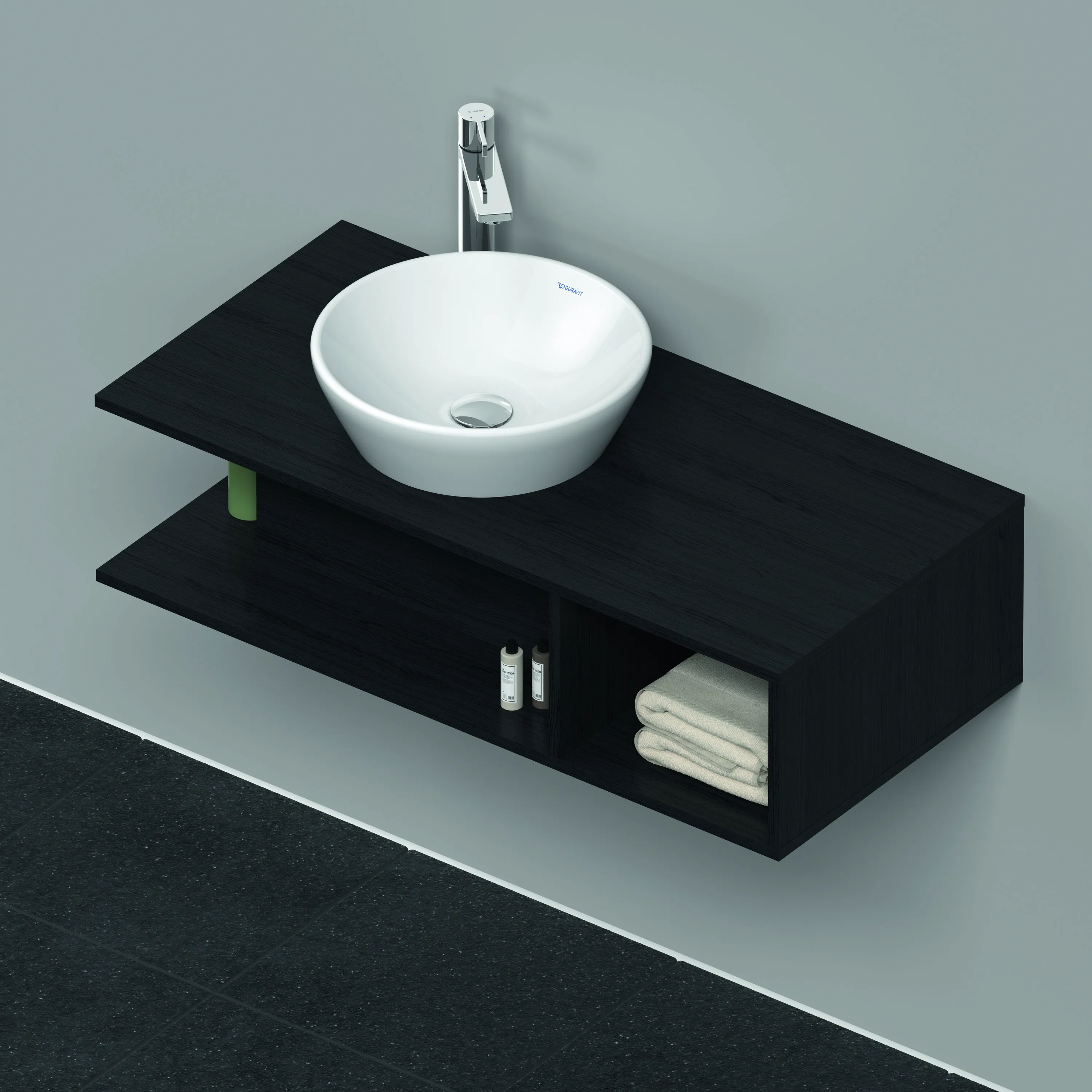 Duravit Waschtischunterschrank wandhängend „D-Neo“ 100 × 26 × 48 cm Eiche Schwarz