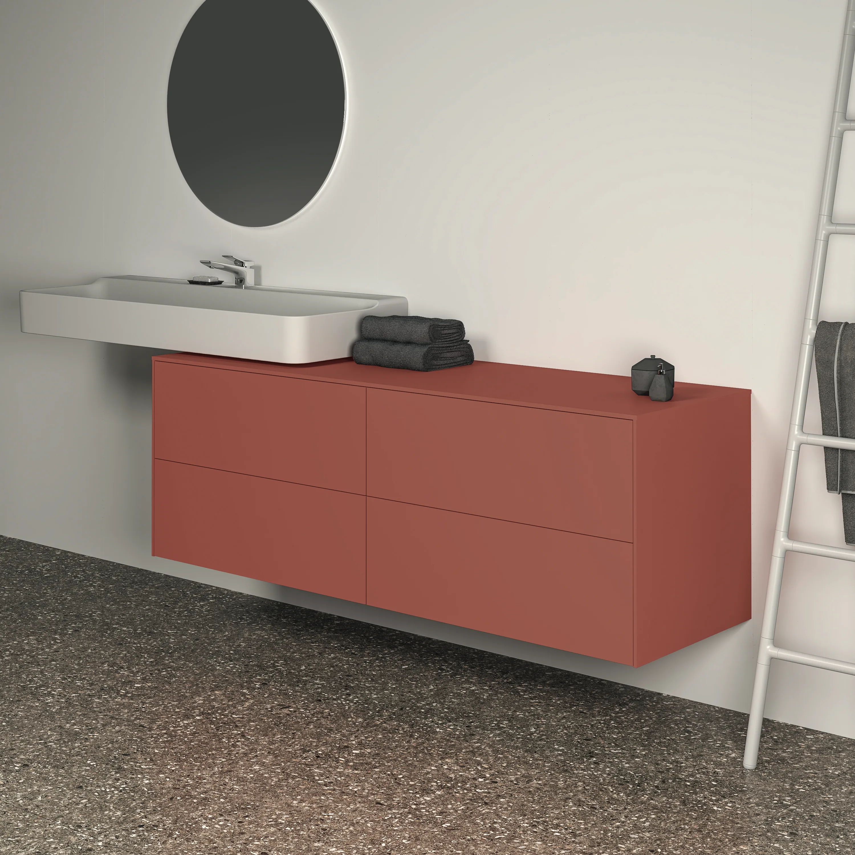Ideal Standard Waschtischunterschrank „Conca“ 158,7 × 55 × 50,5 cm Sunset matt lackiert Ideal Standard Waschtischunterschrank „Conca“ 158,7 × 55 × 50,5 cm Sunset matt lackiert