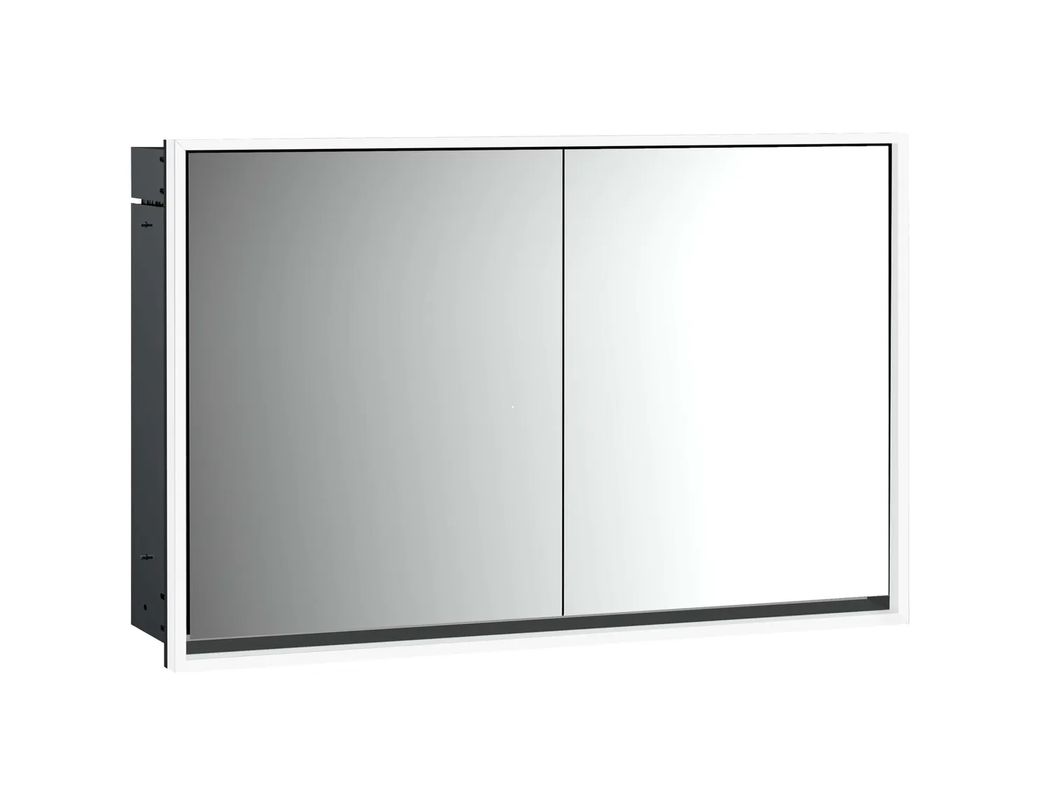 LED-Lichtspiegelschrank Loft Unterputz, 1200 mm, 2-türig schwarz LED-Lichtspiegelschrank Loft Unterputz, 1200 mm, 2-türig schwarz