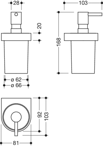 HEWI Spender für Flüssigseife „System 800“, Befestigung verdeckt HEWI Spender für Flüssigseife „System 800“, Befestigung verdeckt