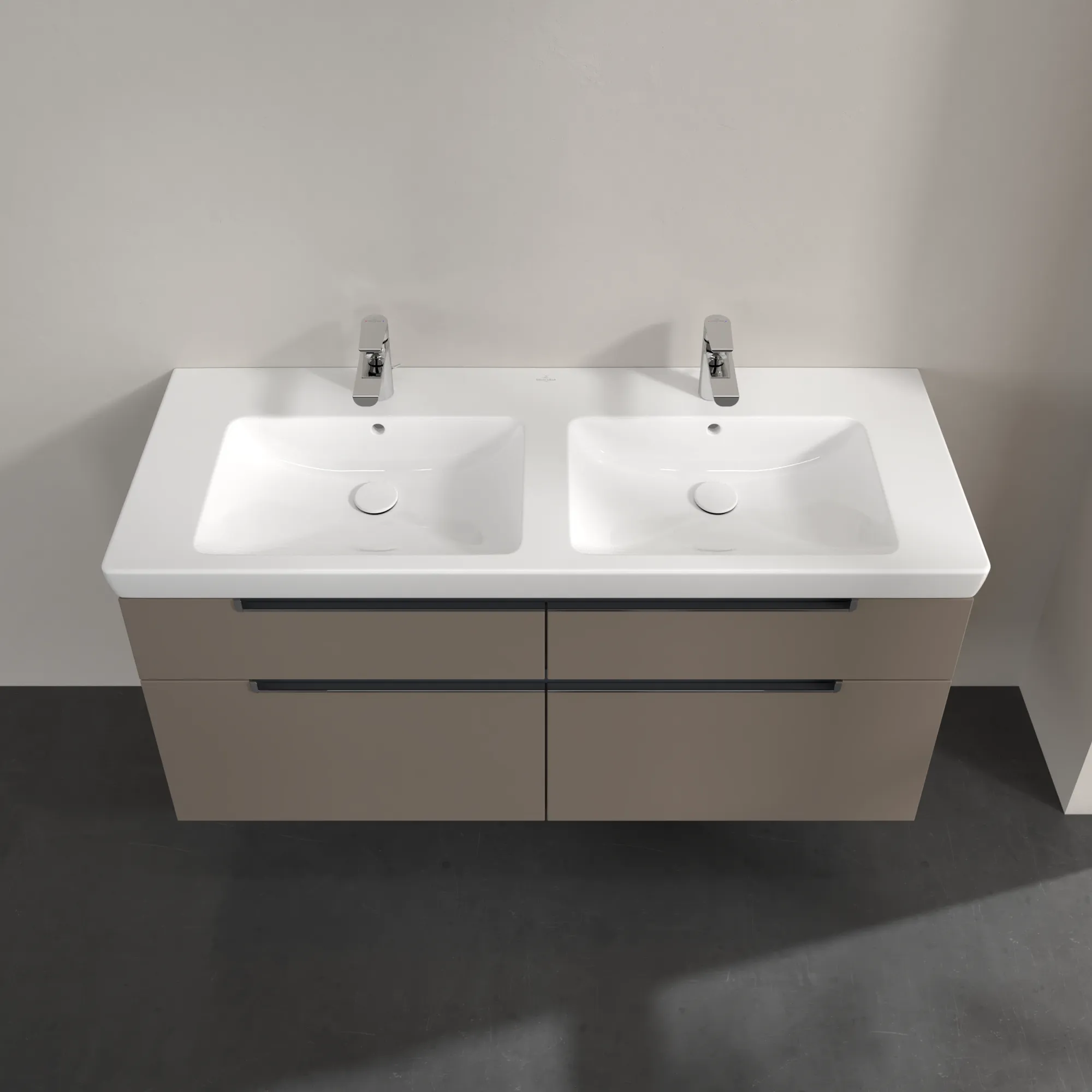 Villeroy & Boch Waschtischunterschrank „Subway 2.0“ 128,7 × 59 × 44,9 × 44,9 cm Truffle Grey, mittig, ohne Beleuchtung Villeroy & Boch Waschtischunterschrank „Subway 2.0“ 128,7 × 59 × 44,9 × 44,9 cm Truffle Grey, mittig, ohne Beleuchtung