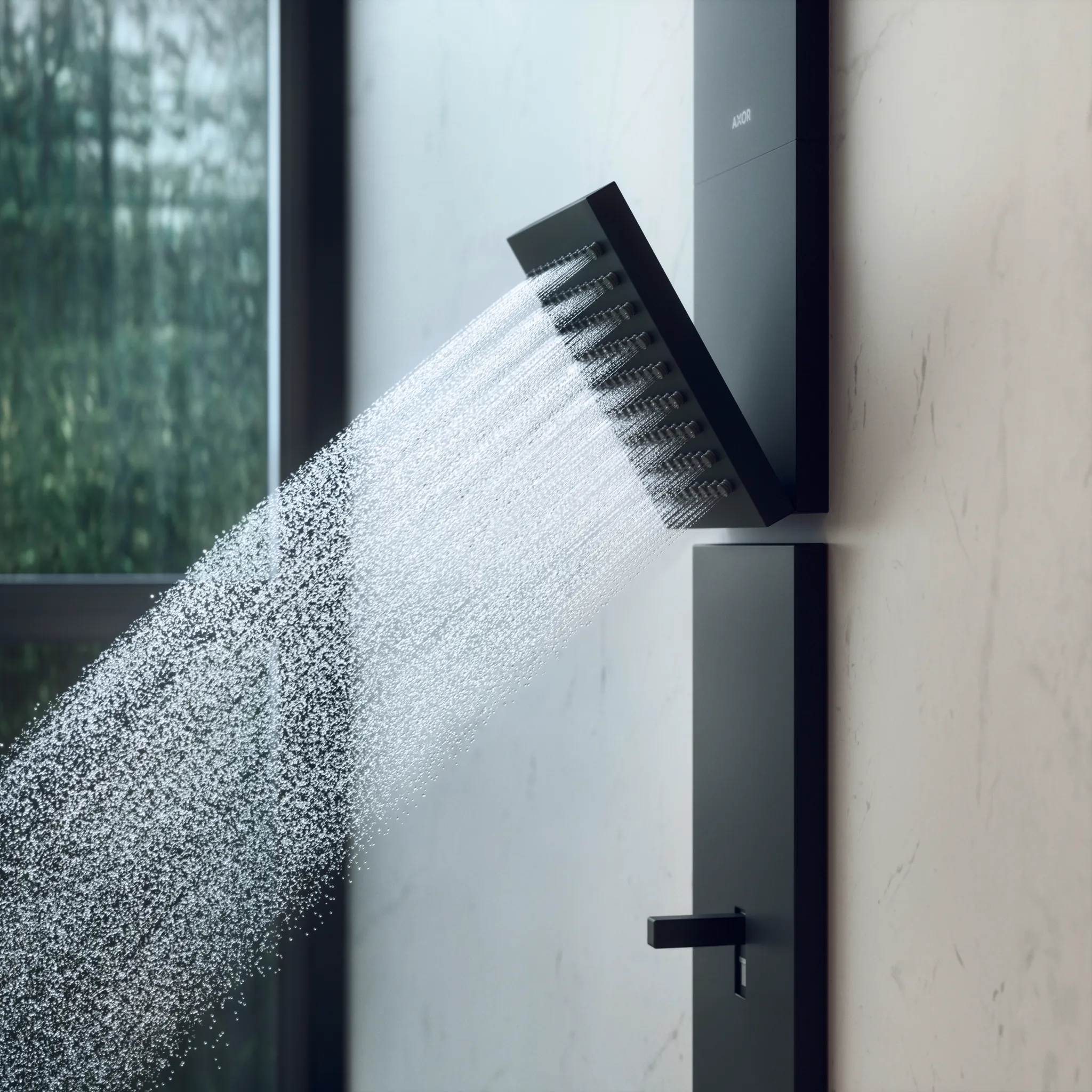 AXOR ShowerComposition Duschpaneel mit Thermostat, Kopfbrause 110/220 1jet und Schulterbrause Chrom