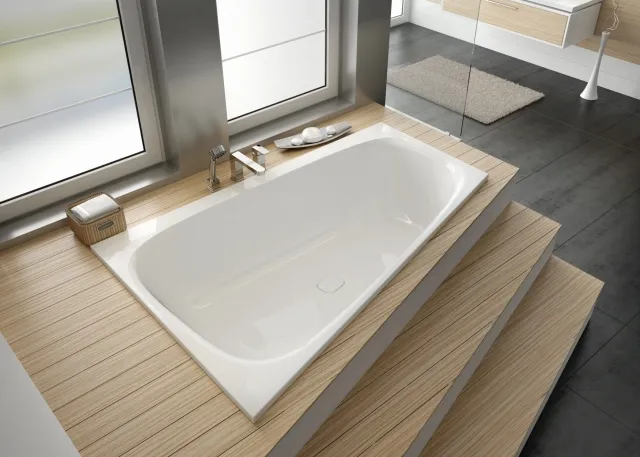 Hoesch Badewanne „iSensi“ trapez 170 × 100 cm, links in Weiß