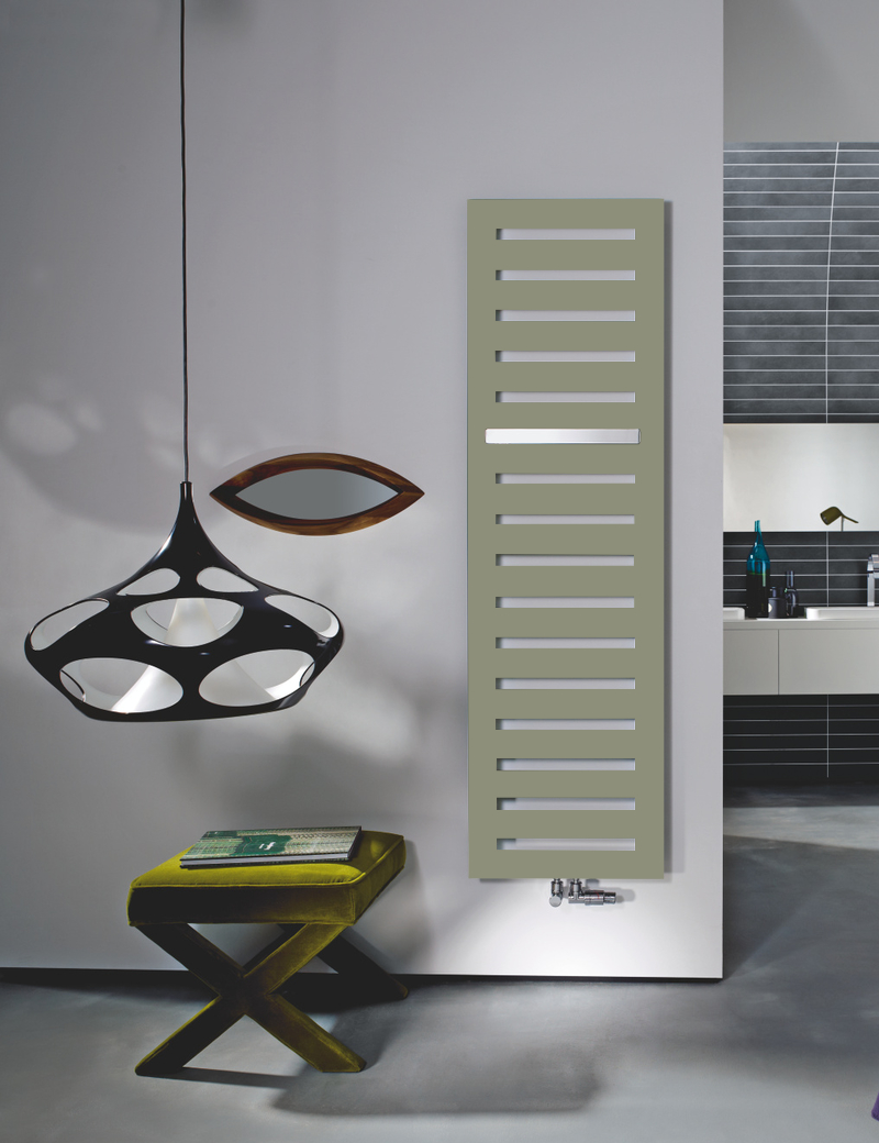 Zehnder Design-Handtuchwärmer „Metropolitan Bar“ mit Heizstab IHE 40 × 80,5 cm in Verkehrsweiß (RAL 9016, glänzend)