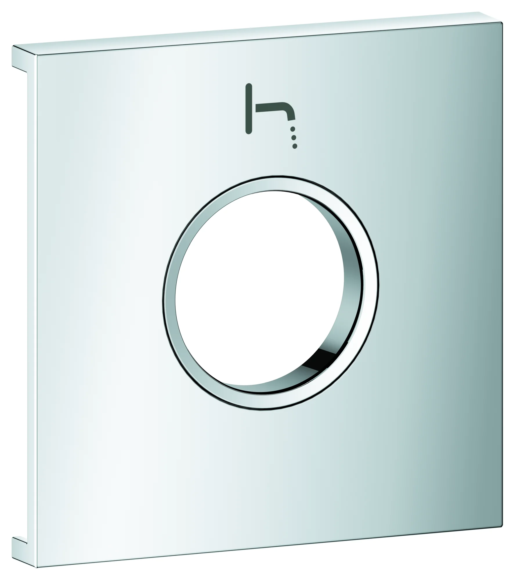 Metallplatte Grohtherm Aqua Tiles 107170, Symbol Auslauf, für Grohtherm Aqua Tiles Unterputz-Thermostate, chrom Metallplatte Grohtherm Aqua Tiles 107170, Symbol Auslauf, für Grohtherm Aqua Tiles Unterputz-Thermostate, chrom