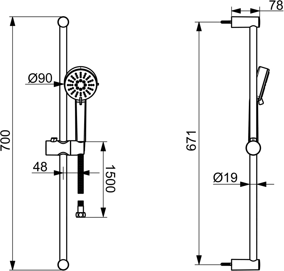 HansaBASIC Wandstangengarnitur HansaBASIC 5578 3-strahlig DN15 Chrom HansaBASIC Wandstangengarnitur HansaBASIC 5578 3-strahlig DN15 Chrom