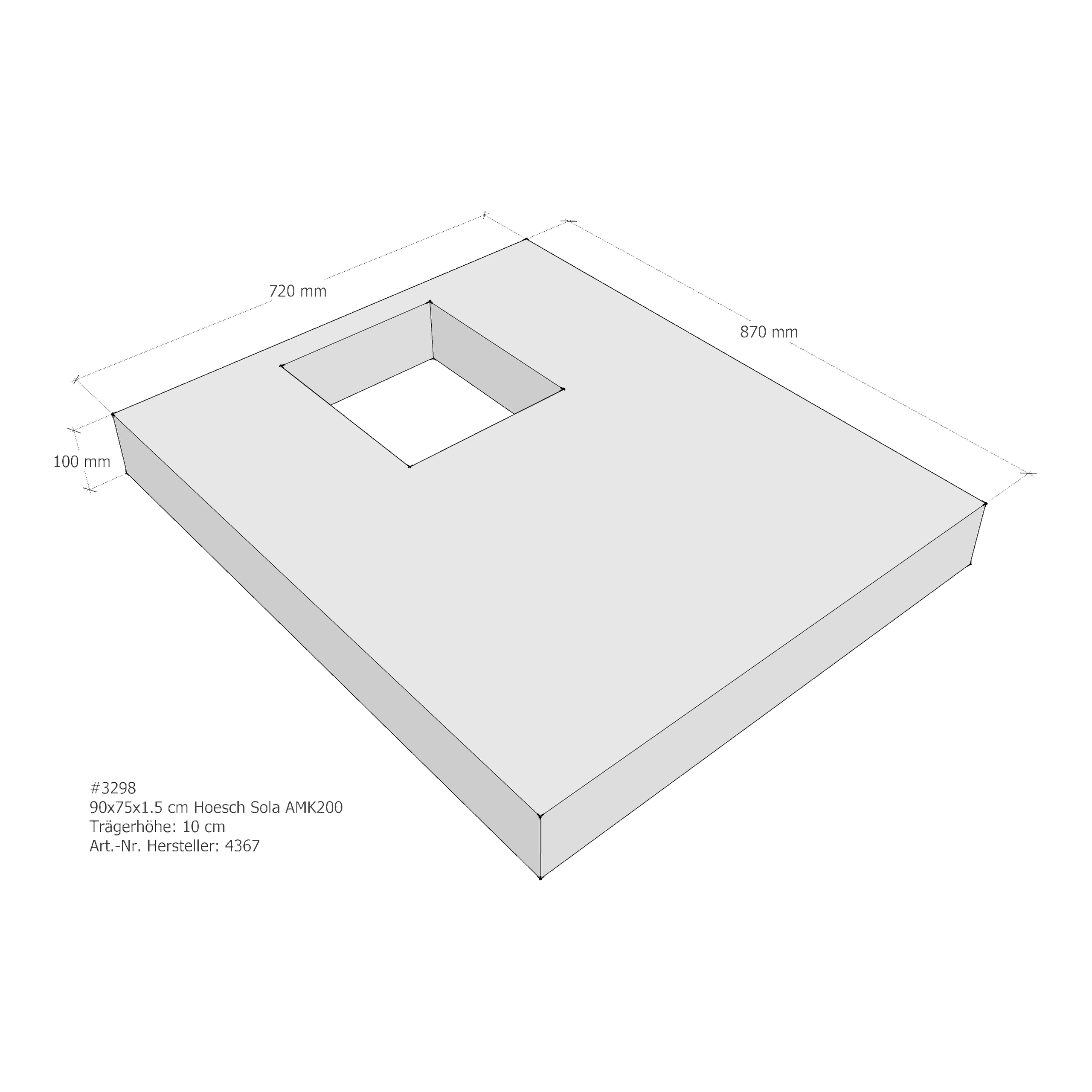 Duschwannenträger für Hoesch Sola 90 × 75 × 1,5 cm Duschwannenträger für Hoesch Sola 90 × 75 × 1,5 cm