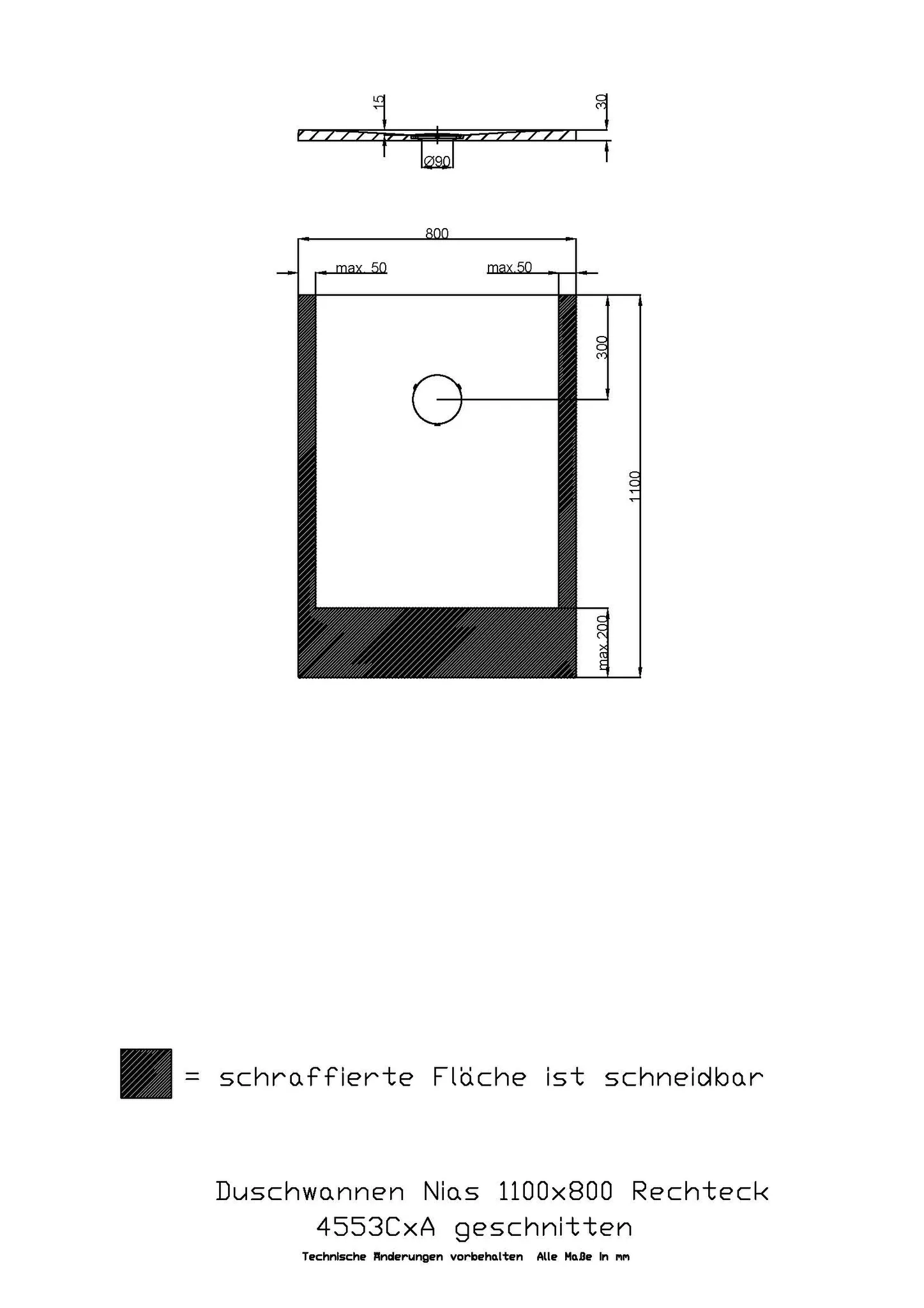 Hoesch Nias Duschwanne Mineralguss Solique, 1100x800x30, strukturierte Oberfläche, Weiß Hoesch Nias Duschwanne Mineralguss Solique, 1100x800x30, strukturierte Oberfläche, Weiß