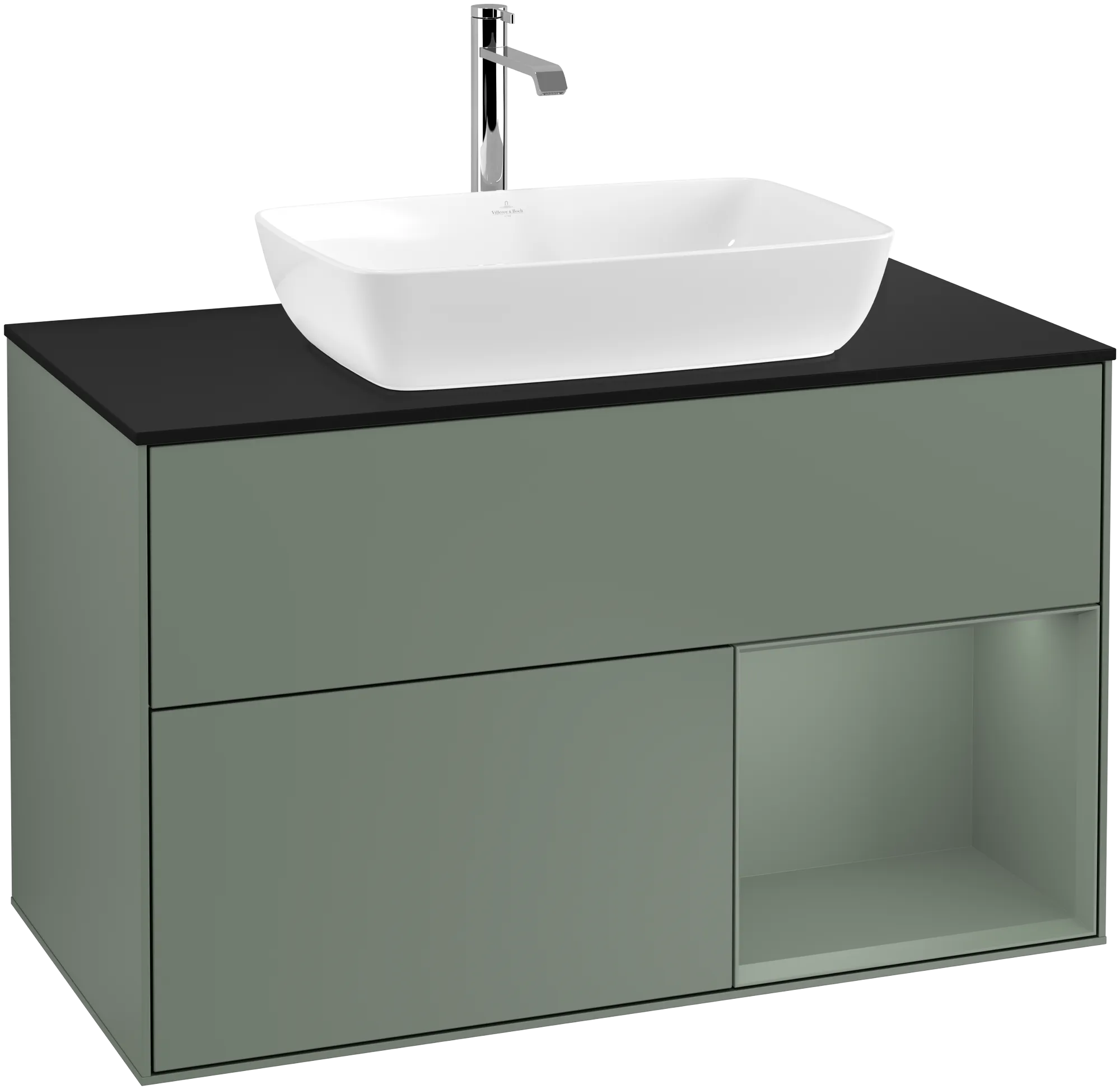 Villeroy & Boch Finion Waschbeckenunterschrank G78 1000x603x501mm Olive Matt Glass Black Matt