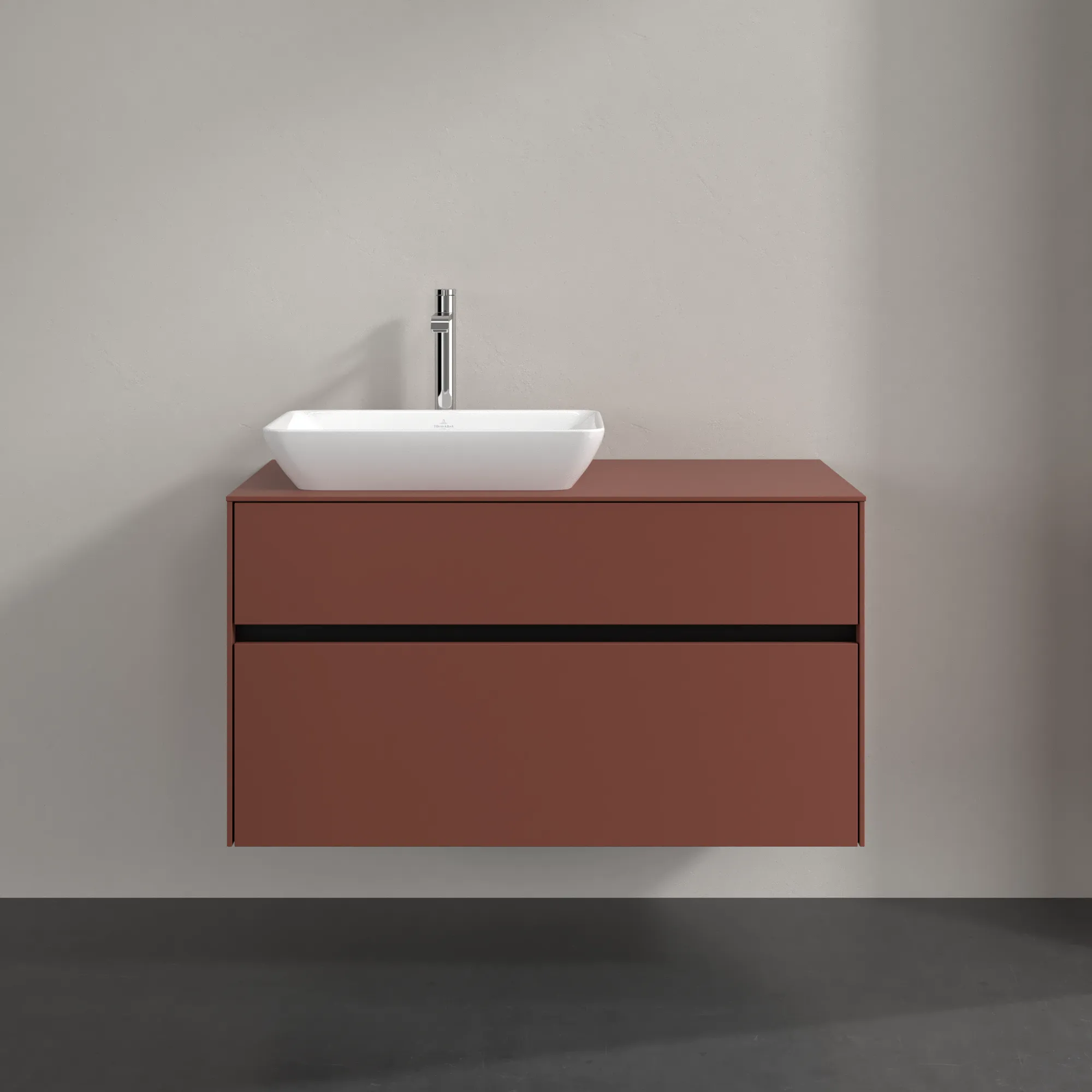 Villeroy & Boch Waschbeckenunterschrank Collaro C11000, eckig, Wine Red, 1000x548x500 mm, mit Absenkautomatik (SoftClosing), 2 Auszüge