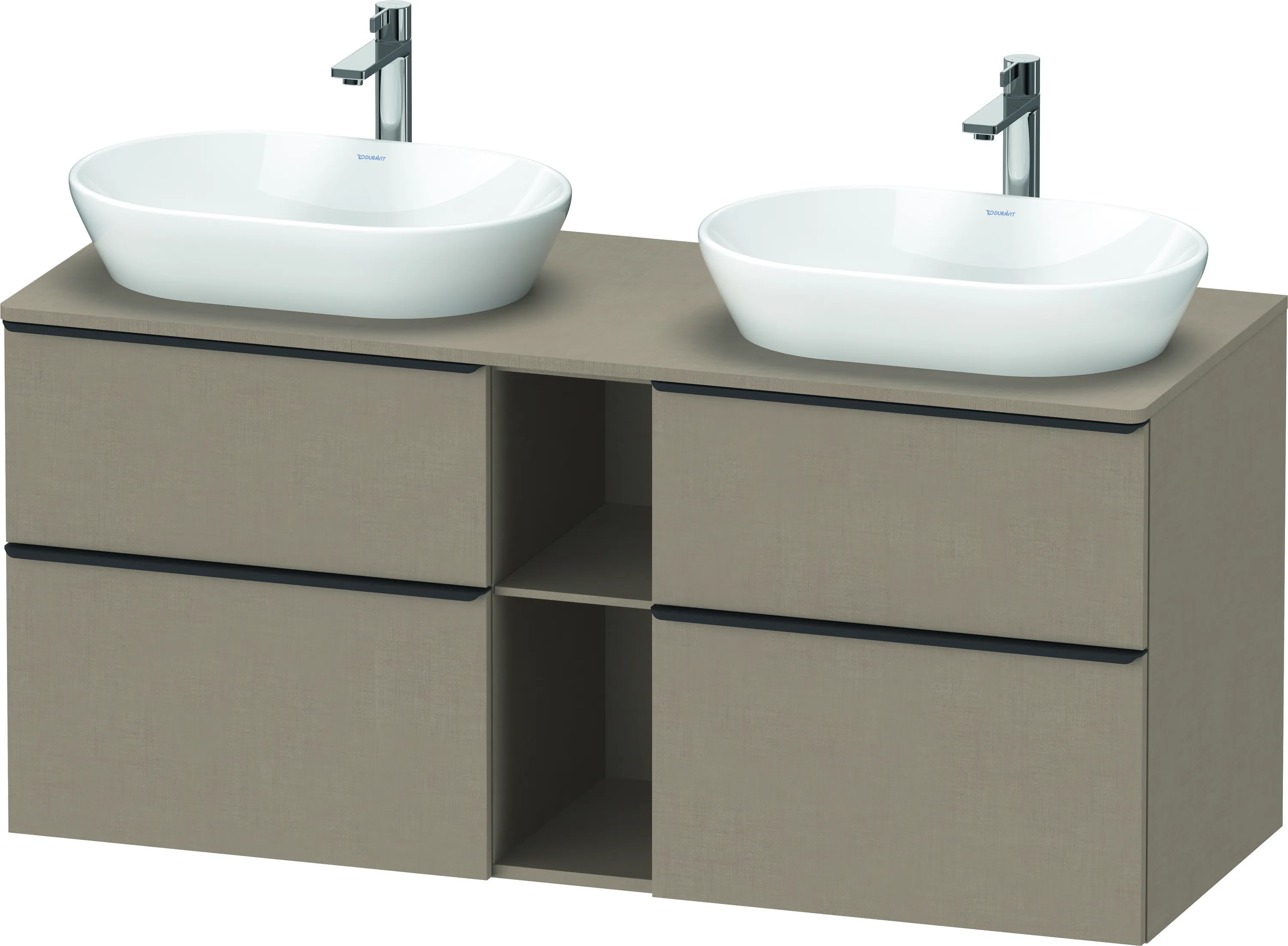 Duravit Waschtischunterschrank wandhängend „D-Neo“ 140 × 66,4 × 55 cm Leinen