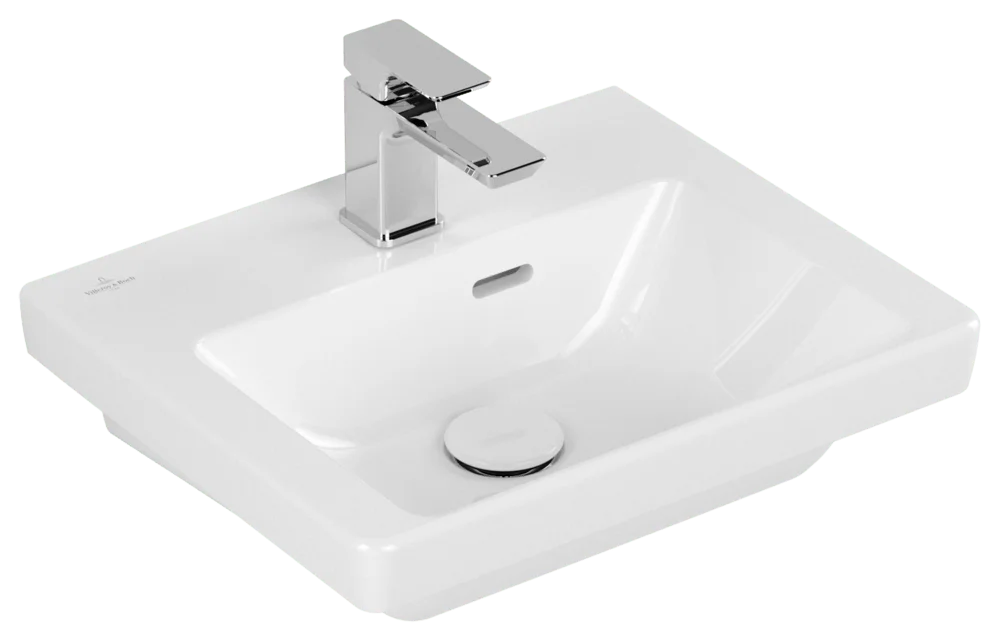 Villeroy & Boch Handwaschbecken Subway 3.0, 450x370x145 mm, weiß Alpin, glänzend, mit Überlauf, für 1-Loch-Armatur