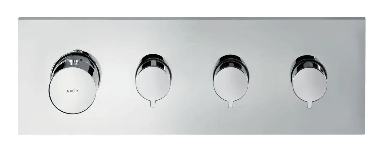 Hansgrohe AXOR ShowerSolutions Thermostatmodul 360/120 Unterputz eckig Chrom, 3 Verbraucher, max. Durchfluss 59 l/min bei 3 bar, Anschluss DN20 Grundkörper Hansgrohe AXOR ShowerSolutions Thermostatmodul 360/120 Unterputz eckig Chrom, 3 Verbraucher, max. Durchfluss 59 l/min bei 3 bar, Anschluss DN20 Grundkörper