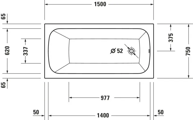 Duravit Whirlwanne „Qatego“ rechteck 1500 × 750 mm, Fußablauf mit Combi-System E, in Weiß Duravit Whirlwanne „Qatego“ rechteck 1500 × 750 mm, Fußablauf mit Combi-System E, in Weiß
