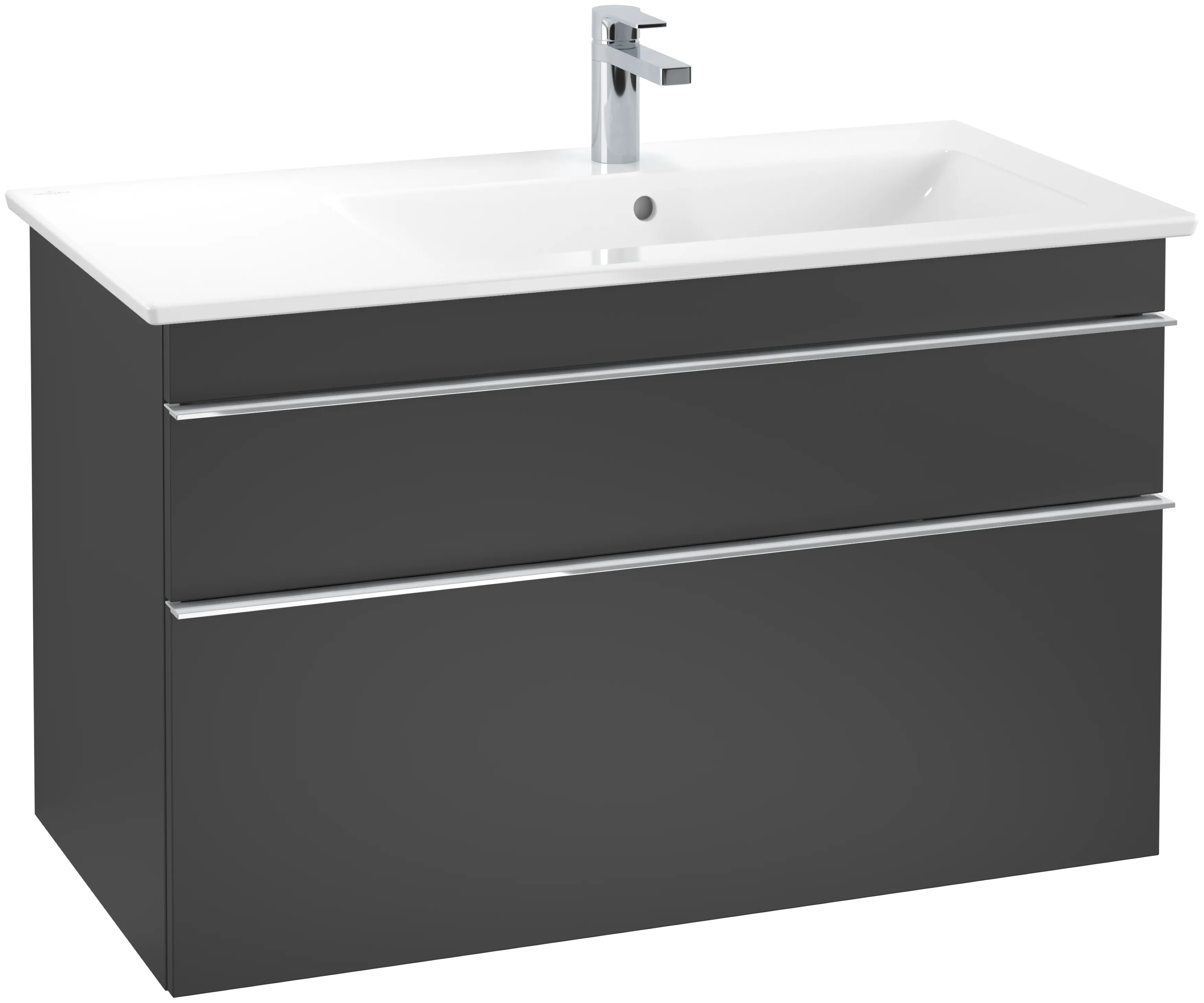 Villeroy & Boch Waschtischunterschrank „Venticello“ für Schrankwaschtisch 953 × 590 × 502 mm Volcano Black, für Becken rechts