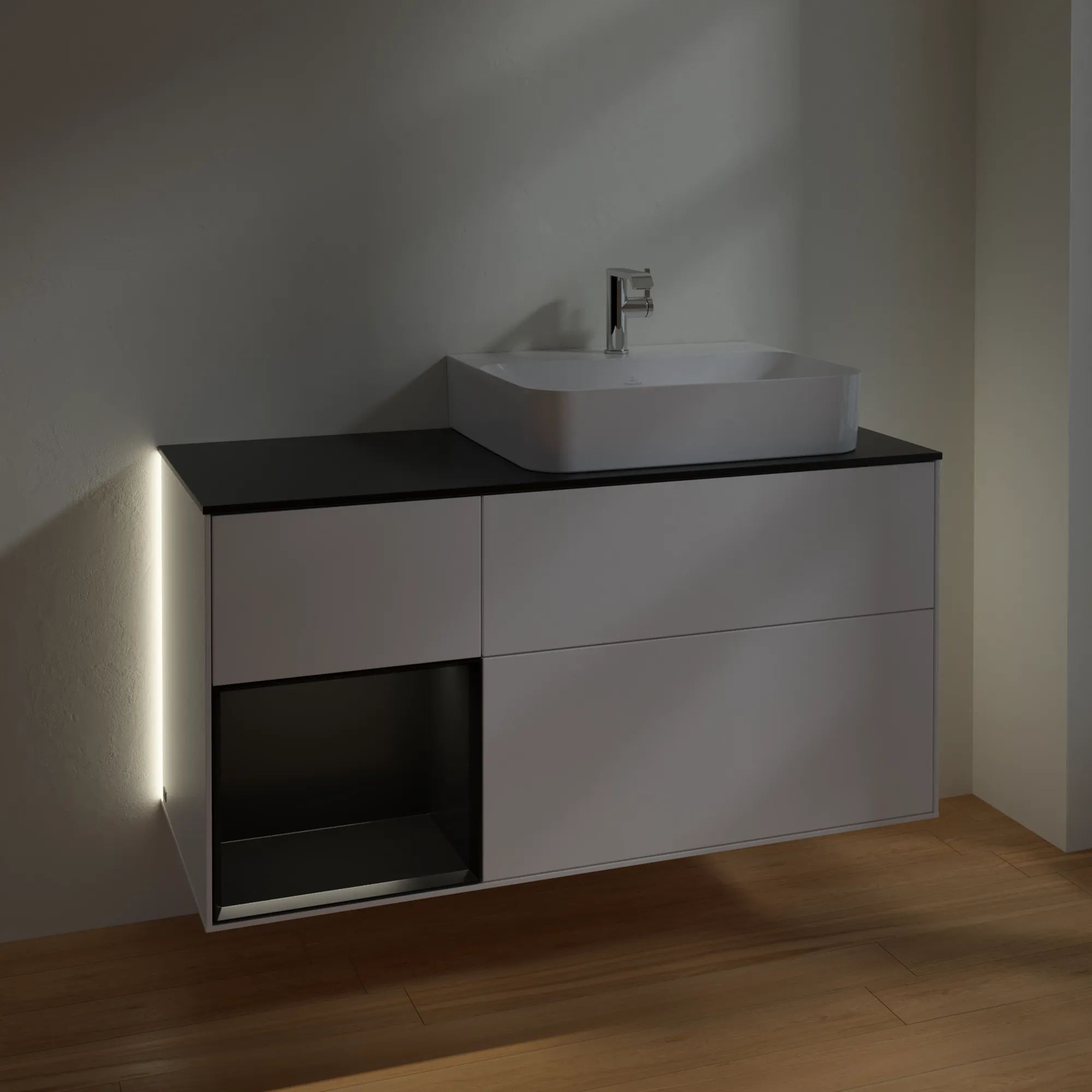 Villeroy & Boch Waschtischunterschrank „Finion“ für Schrankwaschtisch 1200 × 603 × 501 mm White Matt Lacquer, für Becken rechts Villeroy & Boch Waschtischunterschrank „Finion“ für Schrankwaschtisch 1200 × 603 × 501 mm White Matt Lacquer, für Becken rechts