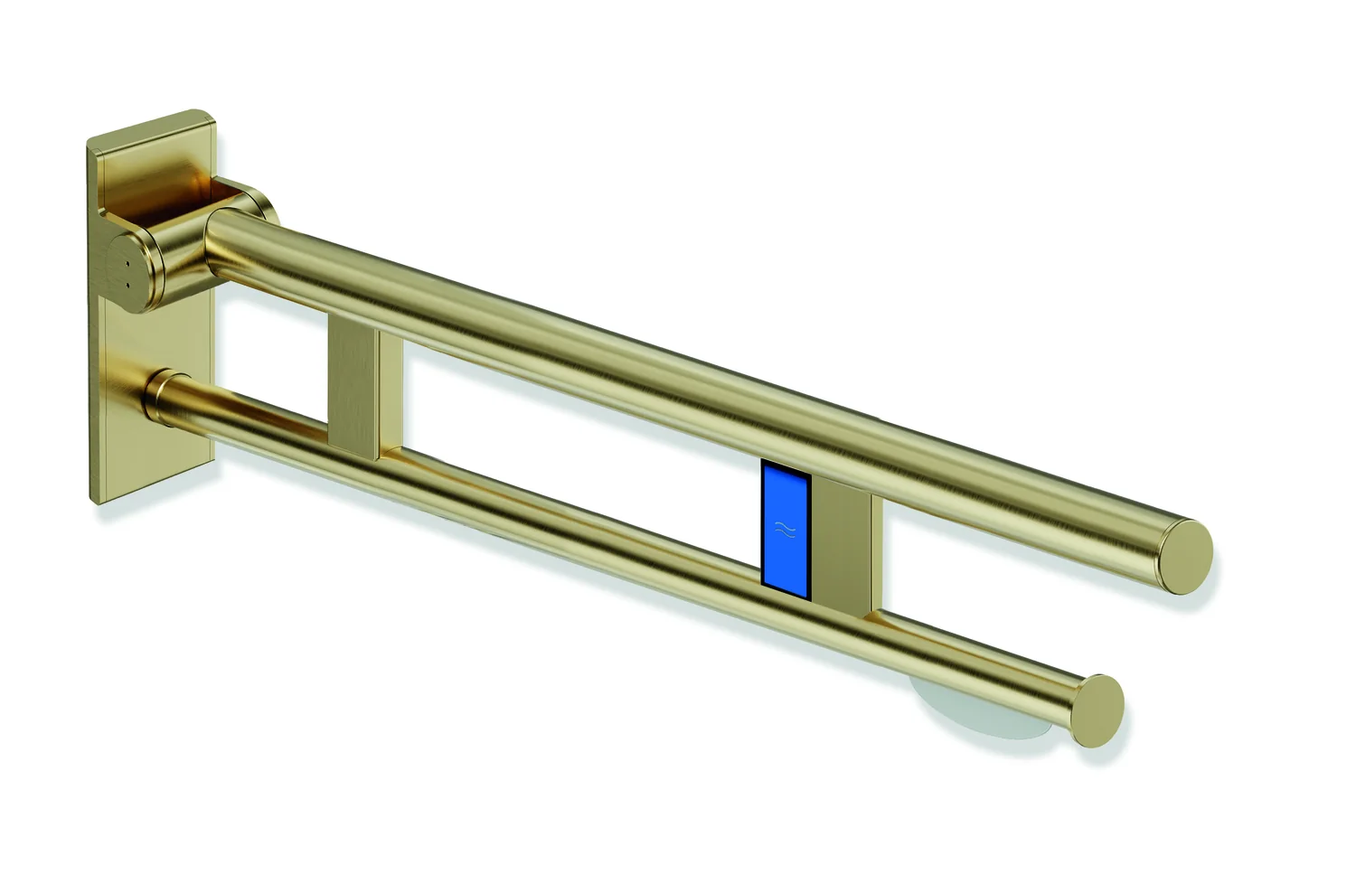 HEWI System 900 Mobiler Stützklappgriff Duo, Design A, Edelstahl PVD, links HEWI System 900 Mobiler Stützklappgriff Duo, Design A, Edelstahl PVD, links