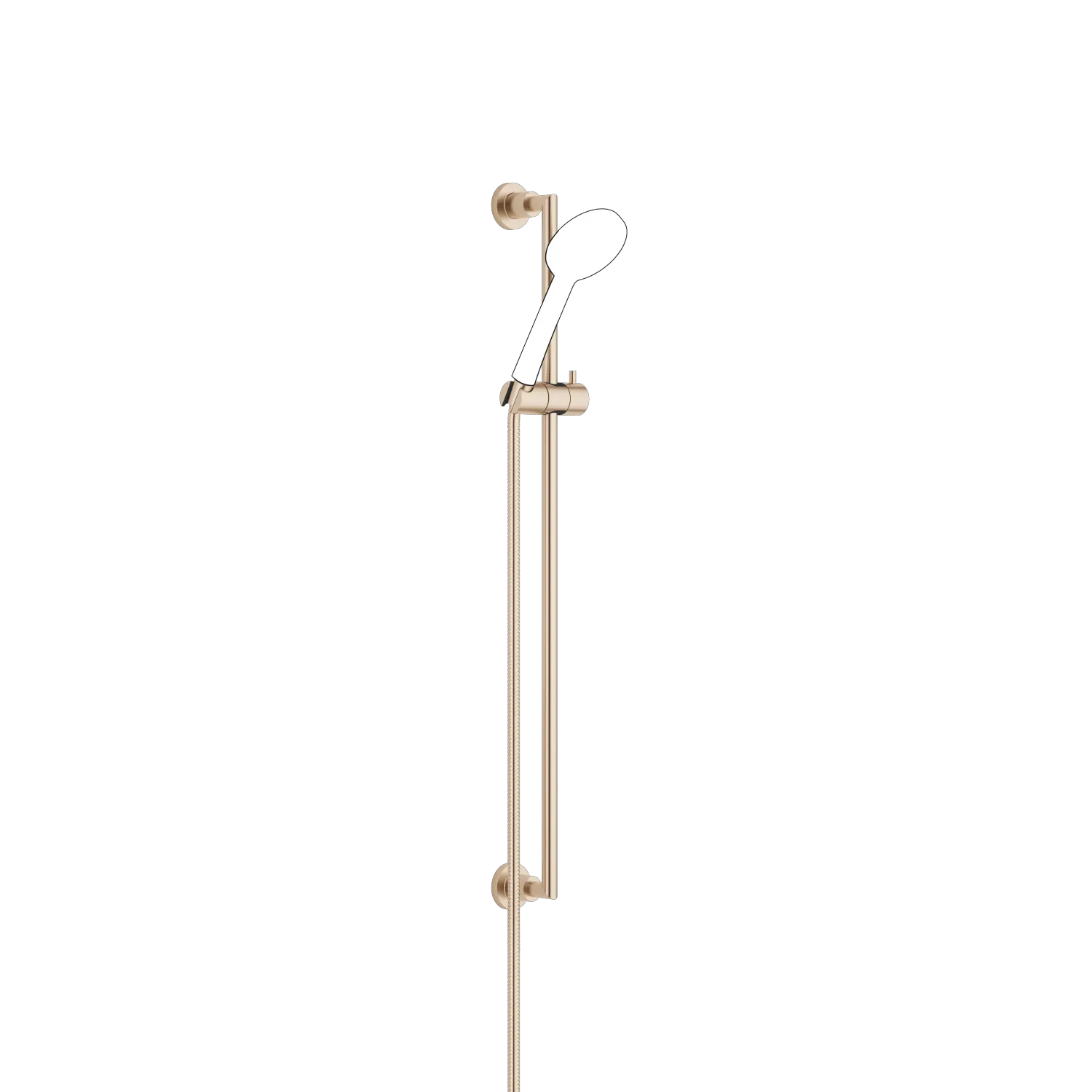 Dornbracht Duschgarnitur TARA, Champagne gebürstet mit 22kt Gold, Wandrohr mit Schieber, Metallbrauseschlauch 1750 mm mit Verdrehschutz,