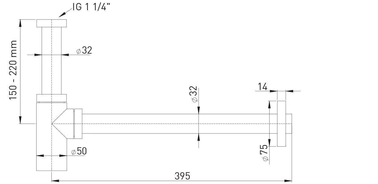 AS Design-Geruchver.″PLUS″ Edelstahlopt Abgangsrohr verschraubt, 1 1/4″ x 32 mm AS Design-Geruchver.″PLUS″ Edelstahlopt Abgangsrohr verschraubt, 1 1/4″ x 32 mm
