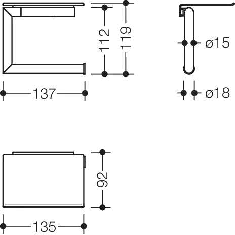 HEWI Toilettenpapierhalter „System 162“ in Befestigung verdeckt HEWI Toilettenpapierhalter „System 162“ in Befestigung verdeckt