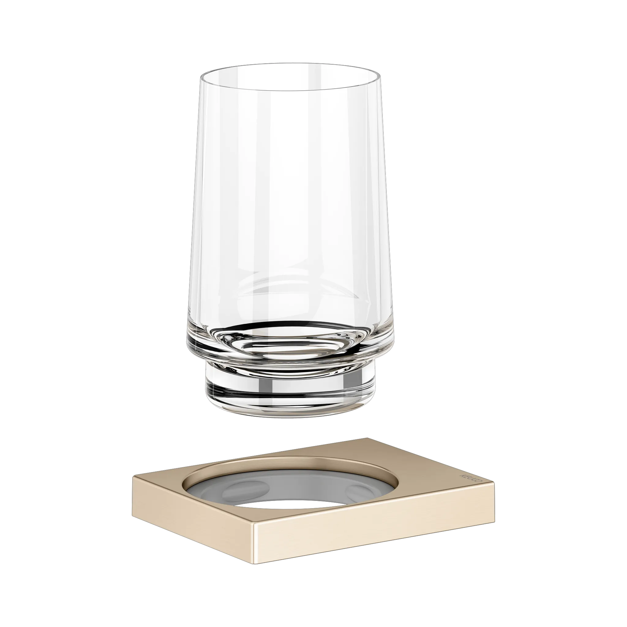 KEUCO EDITION 11 Glashalter mit Echtkristall-Glas Bronze gebürstet