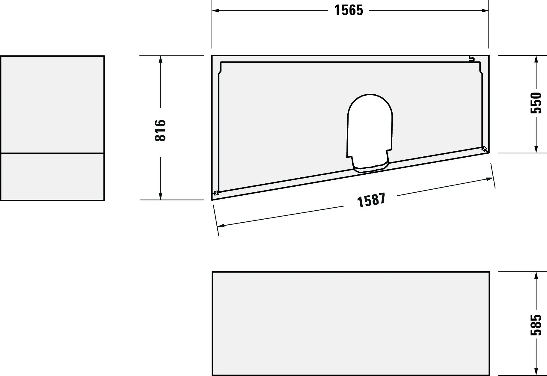 Duravit Badewanne „No.1“ trapez 1600 × 850 mm, links in Weiß Duravit Badewanne „No.1“ trapez 1600 × 850 mm, links in Weiß