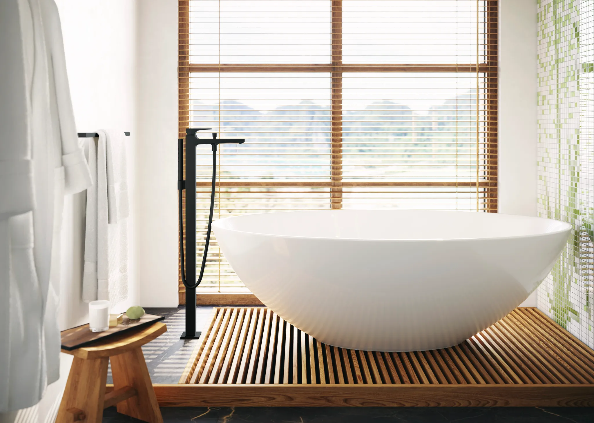 Hansgrohe Metropol Einhebel-Wannenmischer bodenstehend, Mattschwarz Hansgrohe Metropol Einhebel-Wannenmischer bodenstehend, Mattschwarz