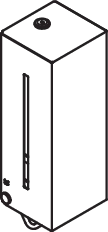 Seifenspender, Edelstahl, spiegelpoliert, mit Innenbehälter zur freien Befüllung, Füllmenge 600 ml, Breite 102 mm, Höhe 270 mm, Tiefe 98 mm