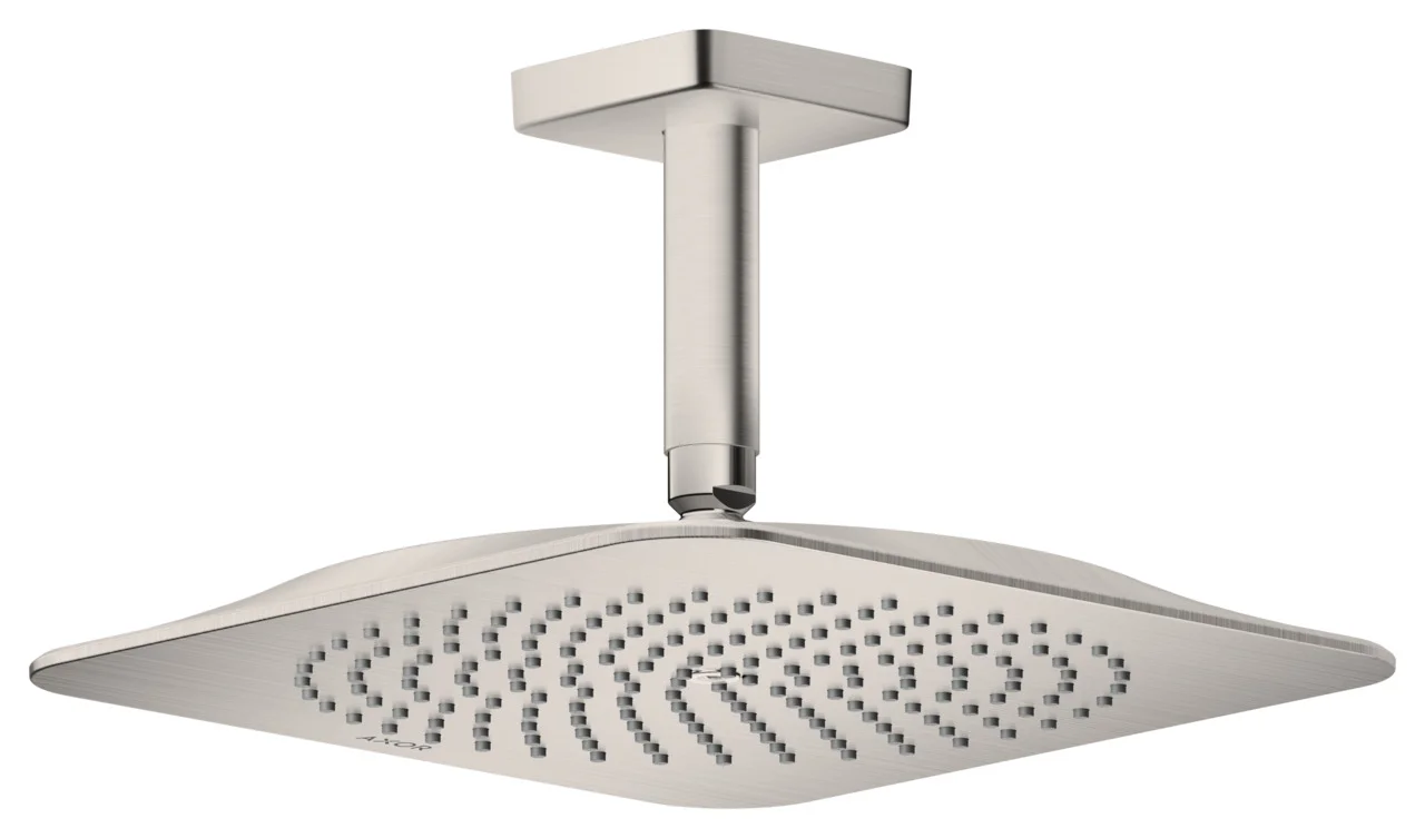 Hansgrohe AXOR Citterio C Kopfbrause 270/270 1jet mit Deckenanschluss BSO, Edelstahl Optic, 270 x 270 mm, PowderRain Strahlart, 11 l/min Durchflussmenge Hansgrohe AXOR Citterio C Kopfbrause 270/270 1jet mit Deckenanschluss BSO, Edelstahl Optic, 270 x 270 mm, PowderRain Strahlart, 11 l/min Durchflussmenge