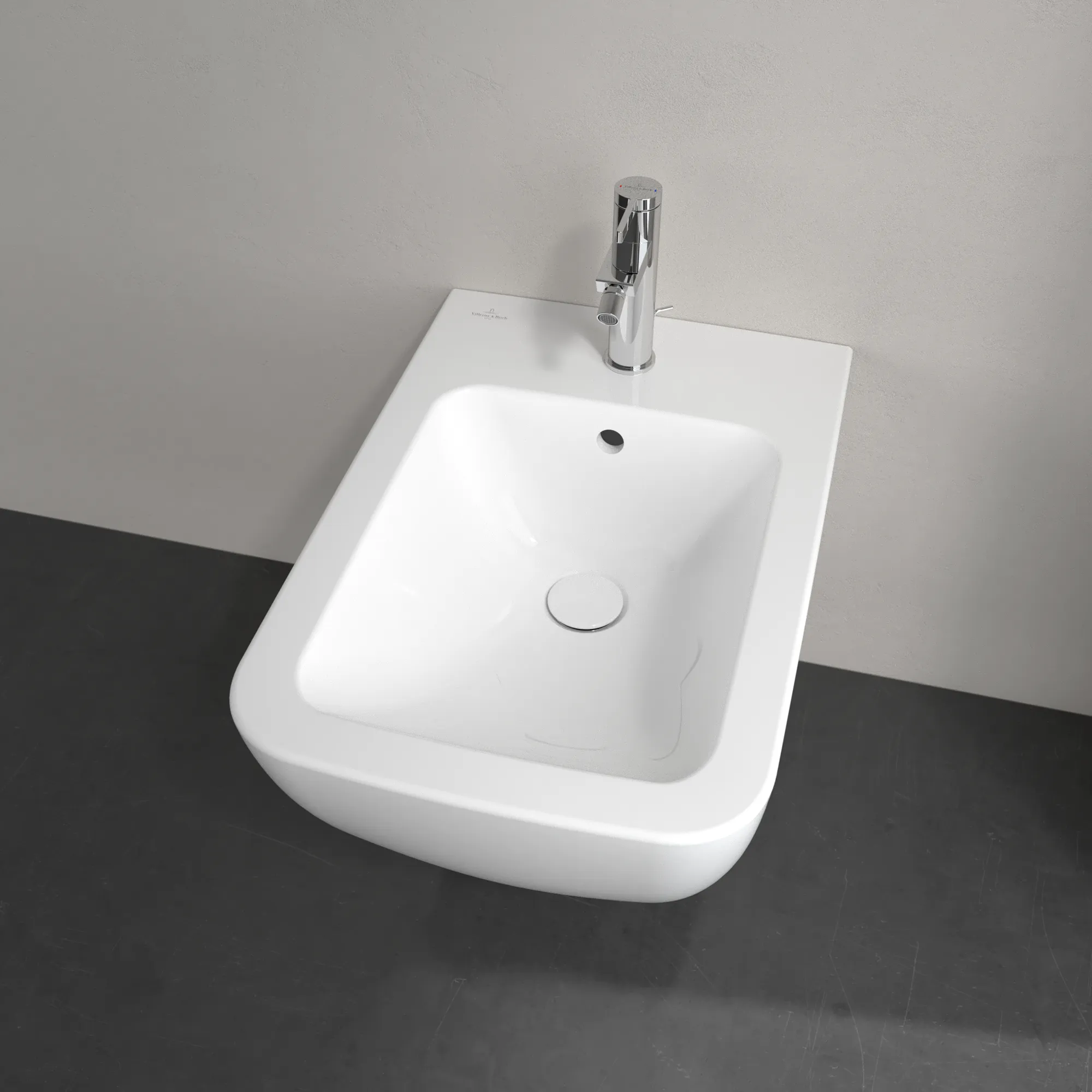 Bidet „Venticello“ mit Überlauf, mit Hahnlochbohrung, mit Überlauf, Befestigung verdeckt, mit Hahnlochbohrung 37,5 × 28,5 cm