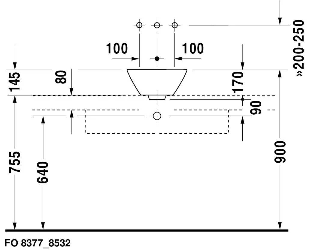 Aufsatzwaschtisch „Starck 1“, mit Überlauf Aufsatzwaschtisch „Starck 1“, mit Überlauf