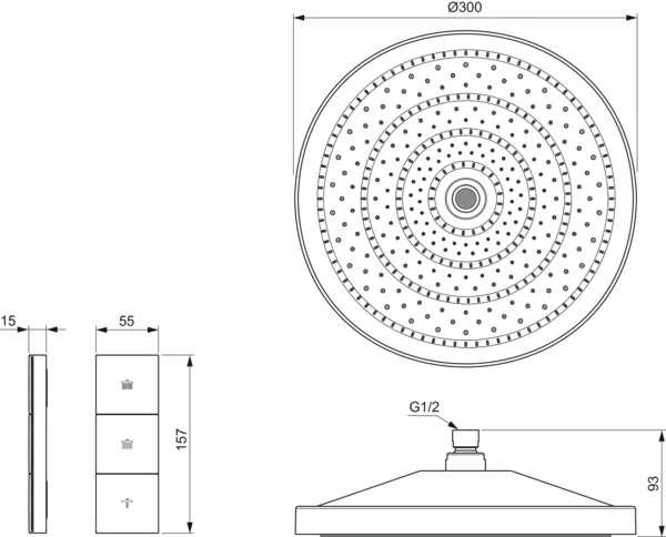 Duschkopf „IdealrainSolos“ in Chrom