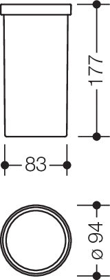 HEWI Bürstenbehälter „System 815“ 9,4 × 17,7 cm in Signalweiß