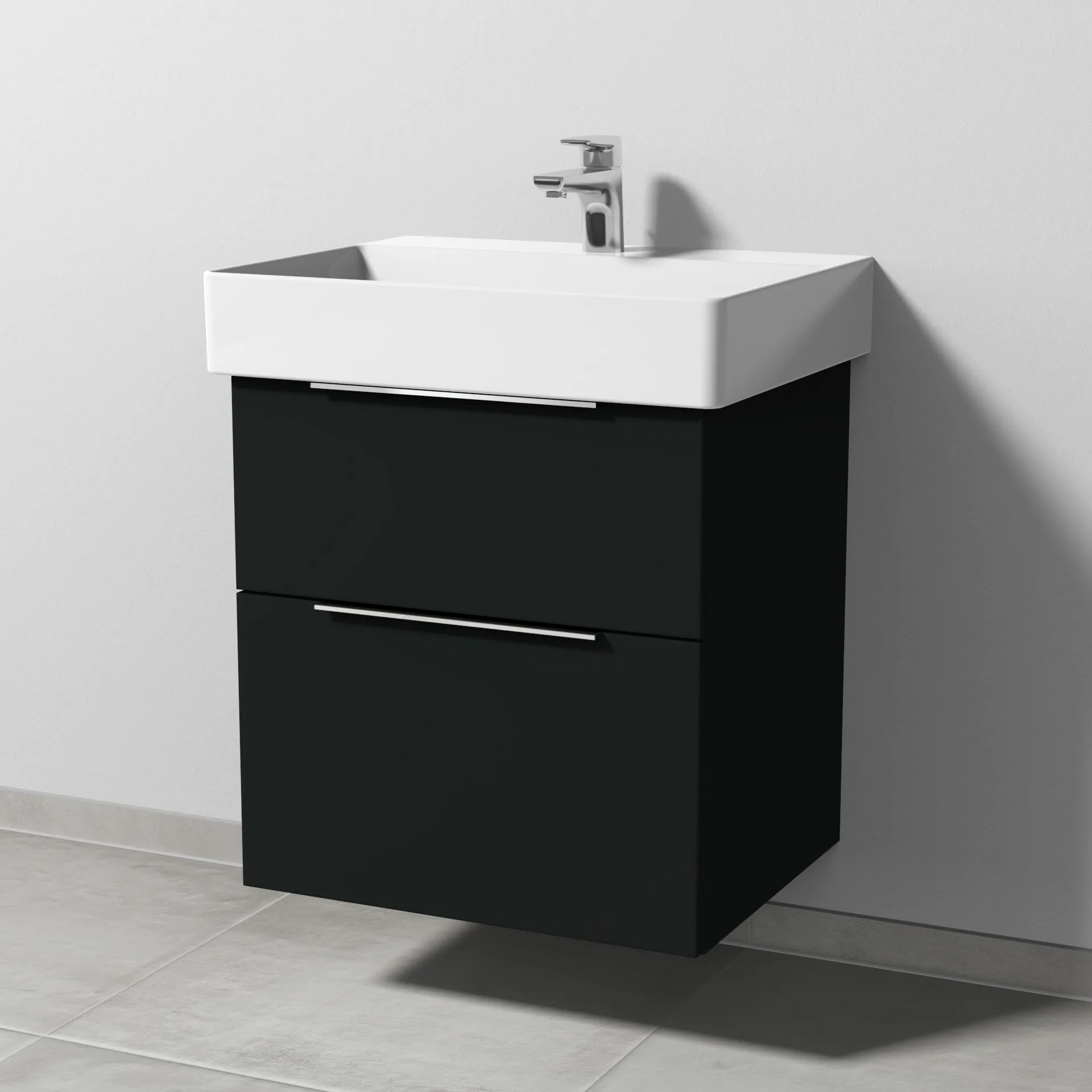 Sanipa Waschtischunterschrank „3way“ 550 × 588 × 447 mm in Vulkan (matt)