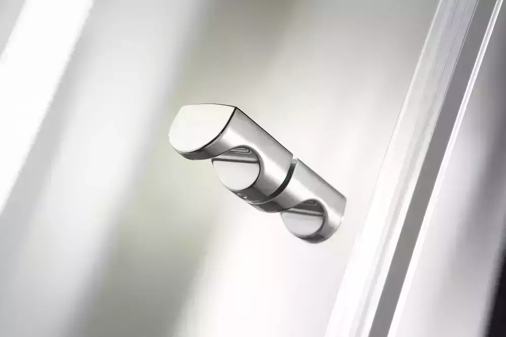 HSK teilgerahmte Drehtür „Exklusiv 2.0“ Glas Mattierung mittig (65 cm), Profile Schwarz-matt, H: 2000 mm