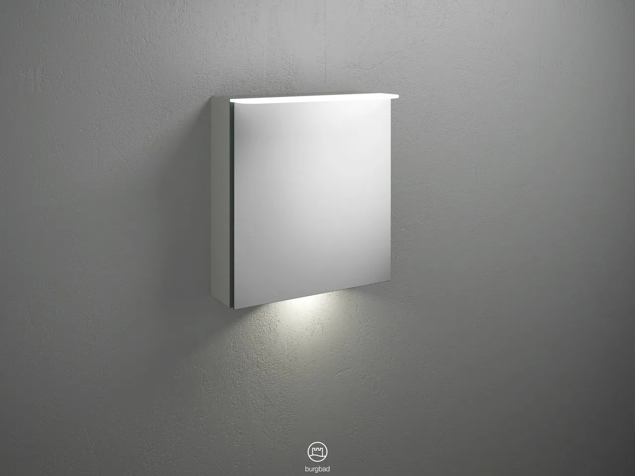 Burgbad Spiegelschrank Badu SFUA060, 310x600x665 mm, LED-Aufsatzleuchte 4200 K, beidseitig verspiegelt