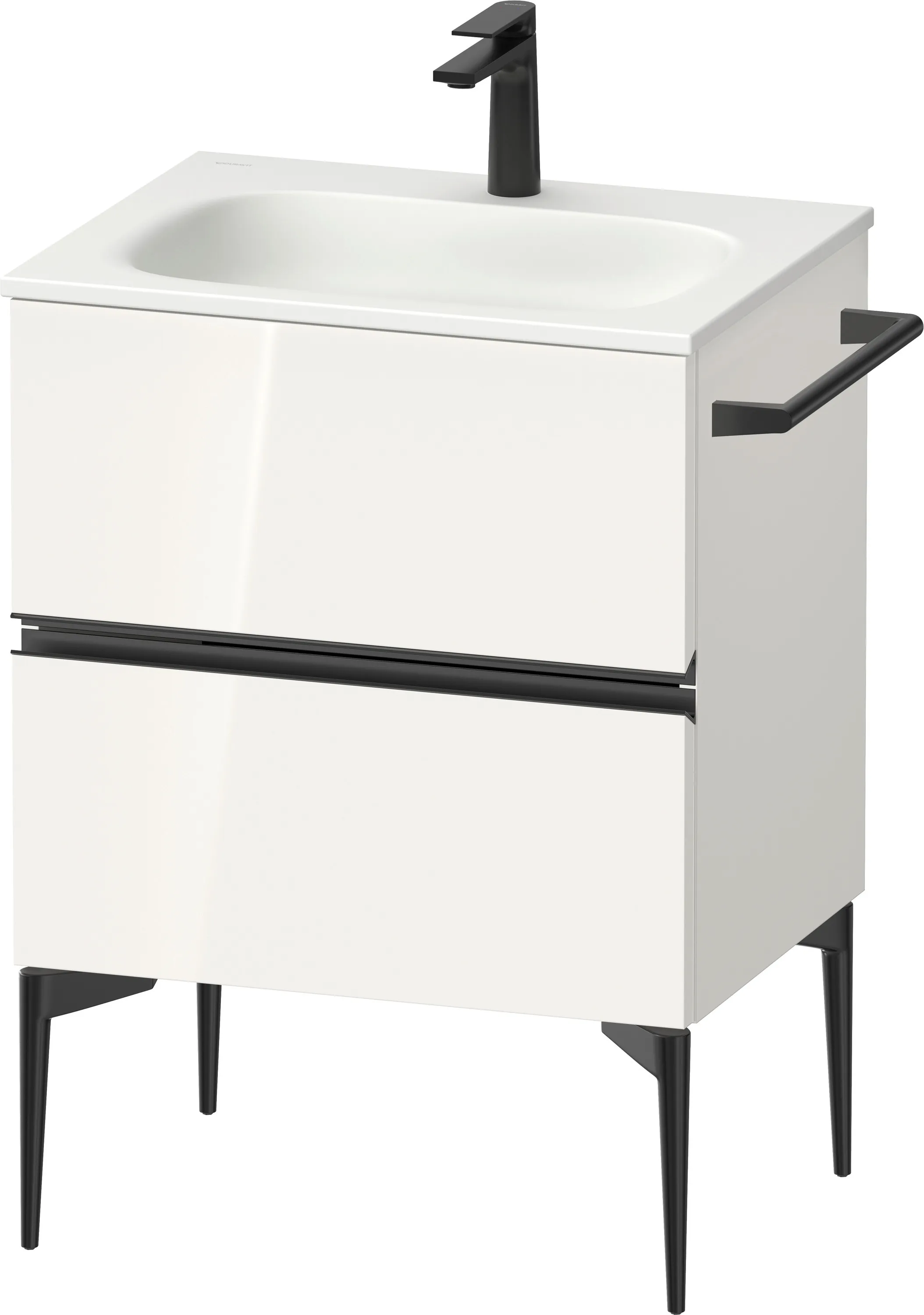Duravit Waschtischunterschrank „Sivida“ 61 × 59,2 × 47,7 cm Weiß Hochglanz