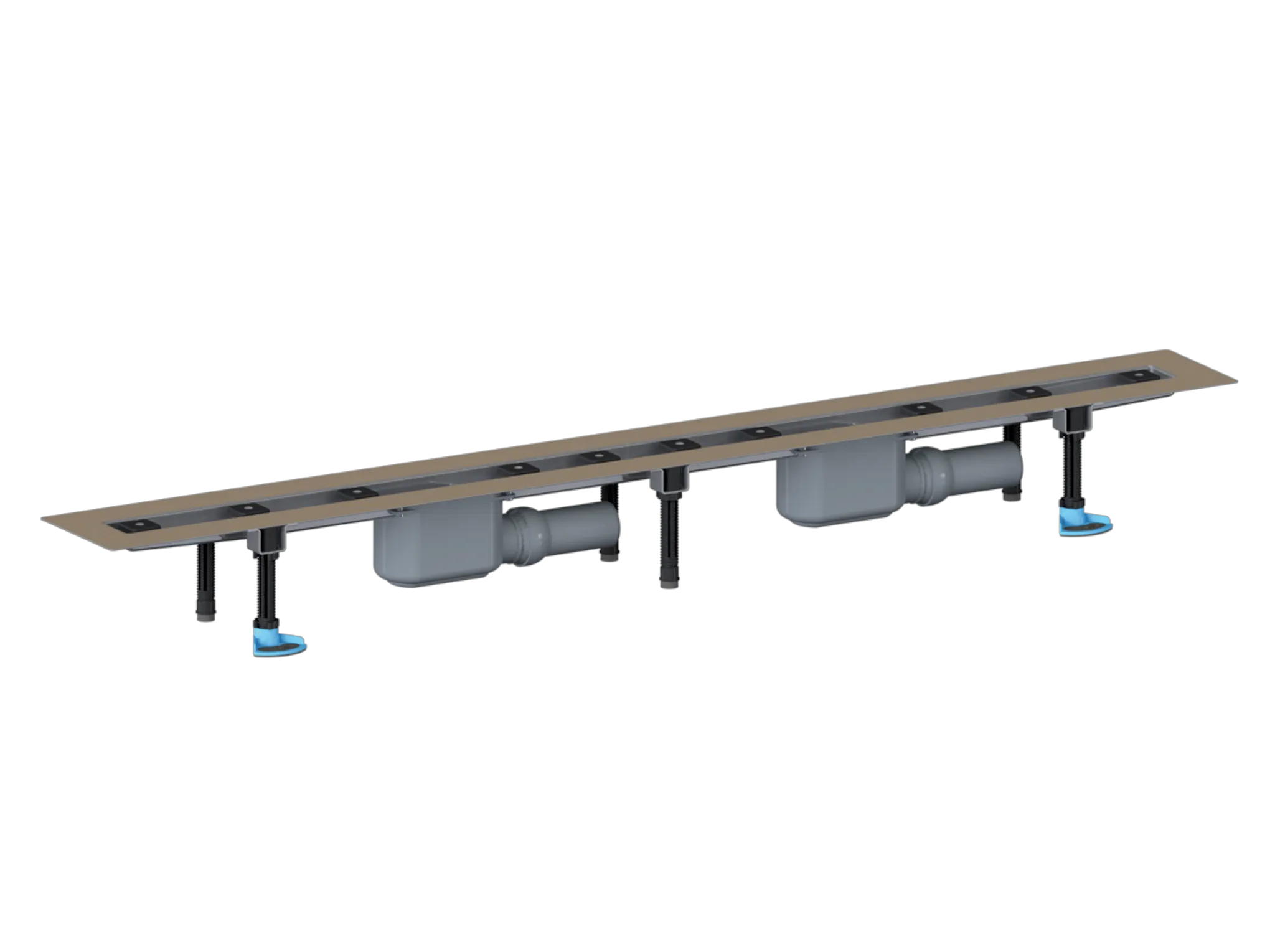 Dallmer Duschrinne CeraLine F Duo 2000 mm, Edelstahl 1.4301, DN 50, Ablaufleistung 1,4 l/s