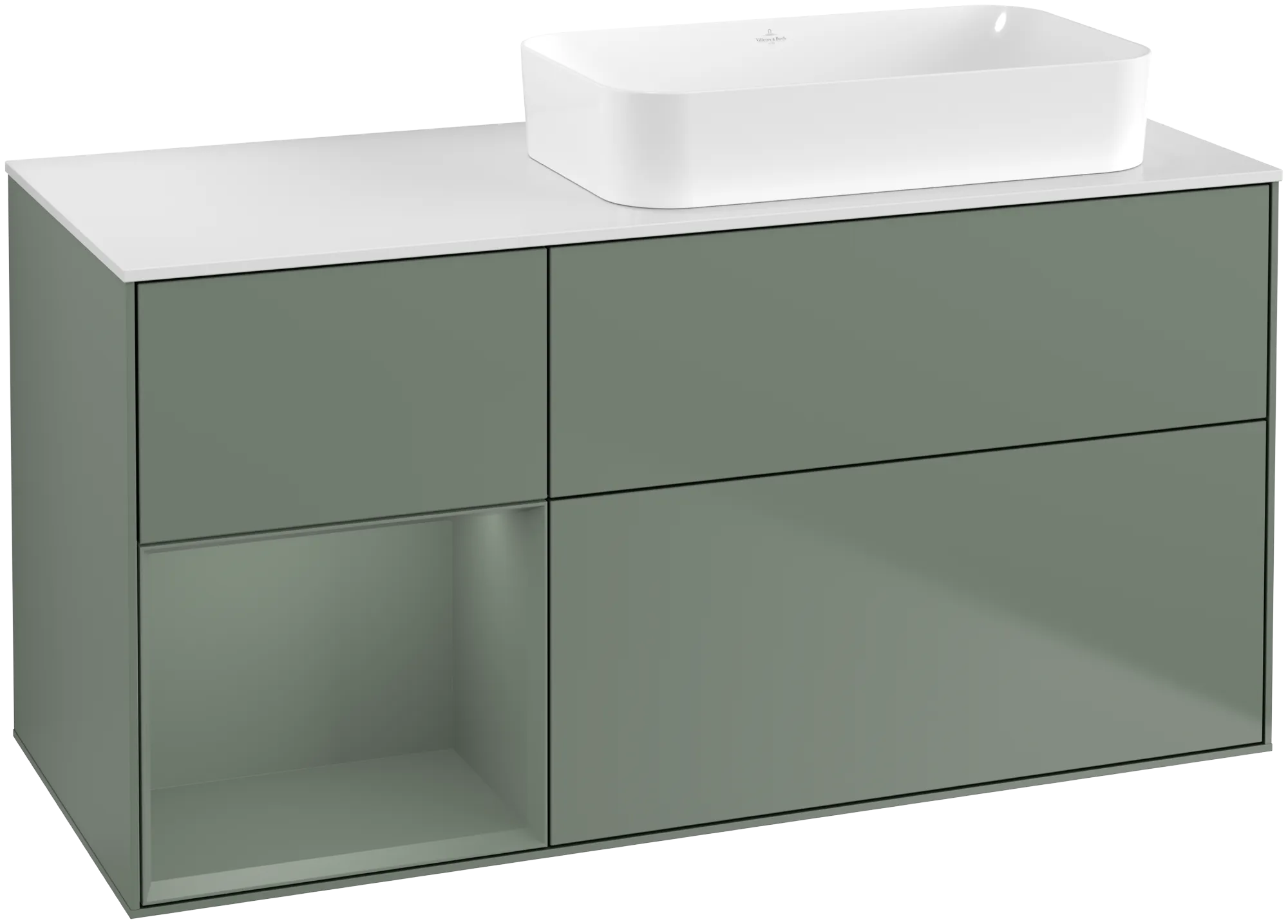 Villeroy & Boch Finion Waschbeckenunterschrank F68 1200x603x501mm Olive Matt/Lacquer