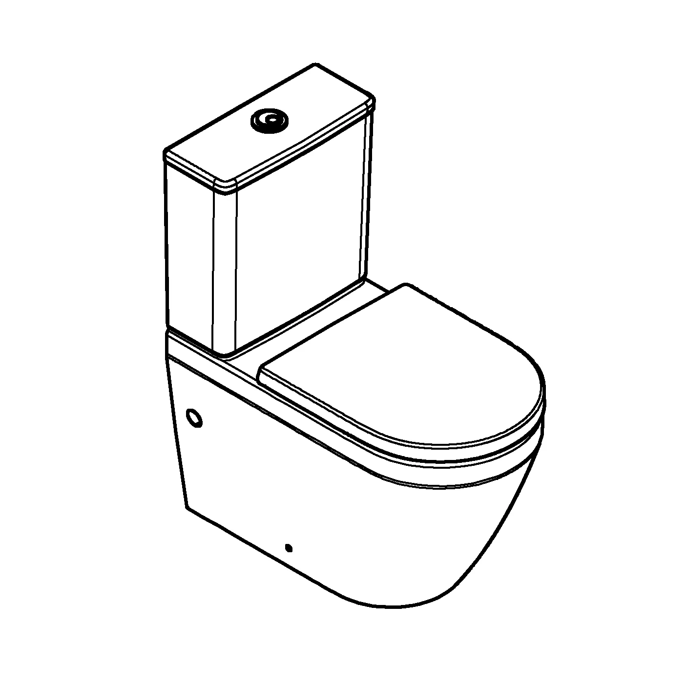 Stand-WC-Kombination Set Euro Keramik 102513, mit WC (102 489 SH00), Aufsatzspülkasten (102 503 SH00), WC-Sitz mit Deckel Soft Close (102 501 SH00), alpinweiß