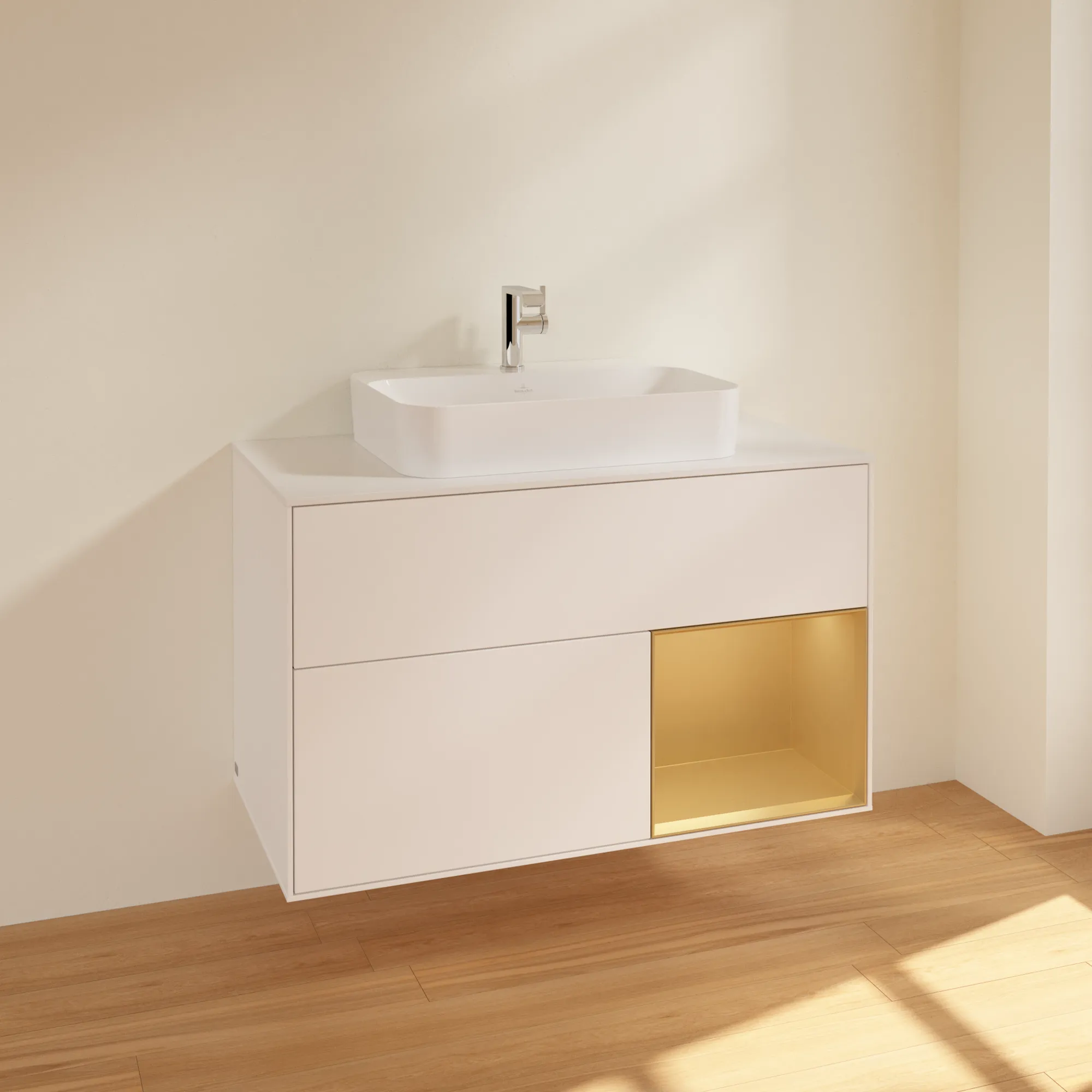 Villeroy & Boch Waschtischunterschrank „Finion“ für Schrankwaschtisch 1000 × 603 × 501 mm White Matt Lacquer, für Becken mittig Villeroy & Boch Waschtischunterschrank „Finion“ für Schrankwaschtisch 1000 × 603 × 501 mm White Matt Lacquer, für Becken mittig