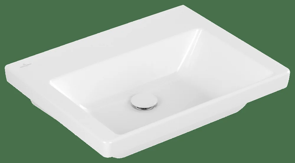 Villeroy & Boch Subway 3.0 Waschbecken, TitanCeram, 600 x 470 mm, Rechteck, ohne Überlauf, Weiß Alpin