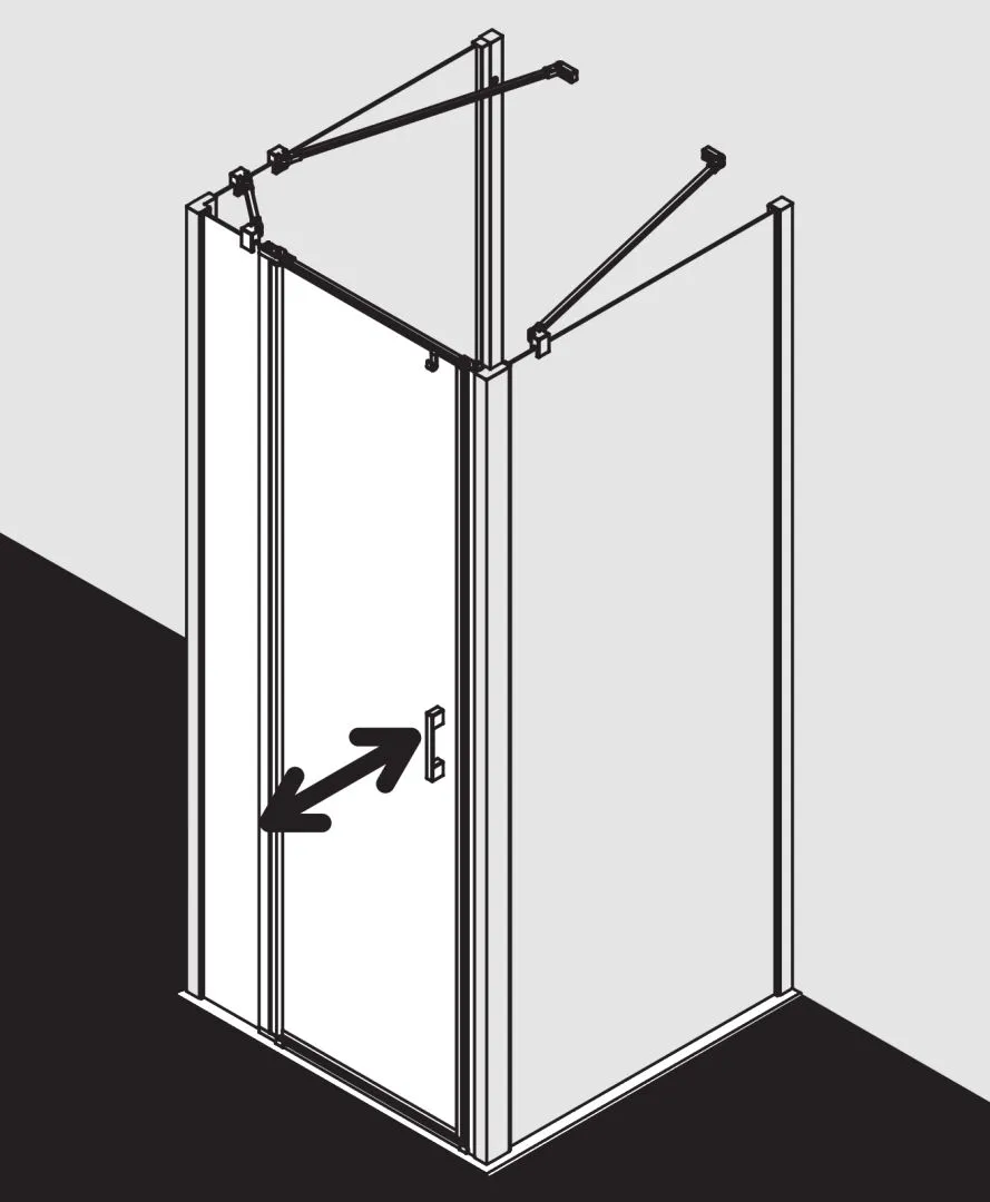Kermi Duschtür Pendeltür 1-flügelig mit Festfeld links für Nische und Ecke „LIGA“ 185 cm Glas Klar, Profile Silber Hochglanz, Drehtür einteilig Kermi Duschtür Pendeltür 1-flügelig mit Festfeld links für Nische und Ecke „LIGA“ 185 cm Glas Klar, Profile Silber Hochglanz, Drehtür einteilig