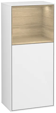 Villeroy & Boch Seitenschrank „Finion“ 41,8 × 93,6 cm 1 Tür, Anschlag links, mit Regalelement-Beleuchtung Anschlag links