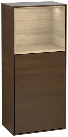 Villeroy & Boch Seitenschrank „Finion“ 41,8 × 93,6 cm 1 Tür, Anschlag rechts, mit Regalelement-Beleuchtung Anschlag rechts