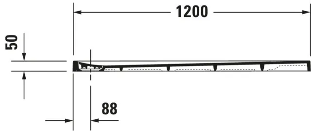 Duravit rechteck Duschwanne „Stonetto“ 120 × 100 cm in Beton Matt