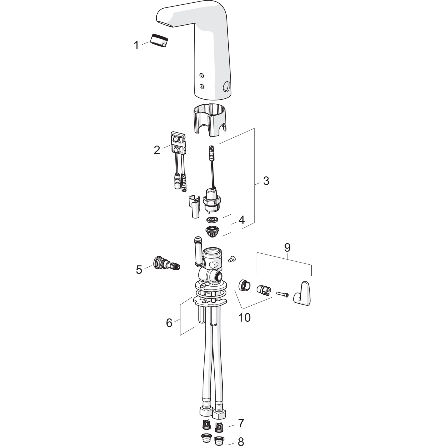 Hansa Waschtischarmatur, elektronisch „Medipro XL“ Ausladung 136 mm in Chrom Hansa Waschtischarmatur, elektronisch „Medipro XL“ Ausladung 136 mm in Chrom